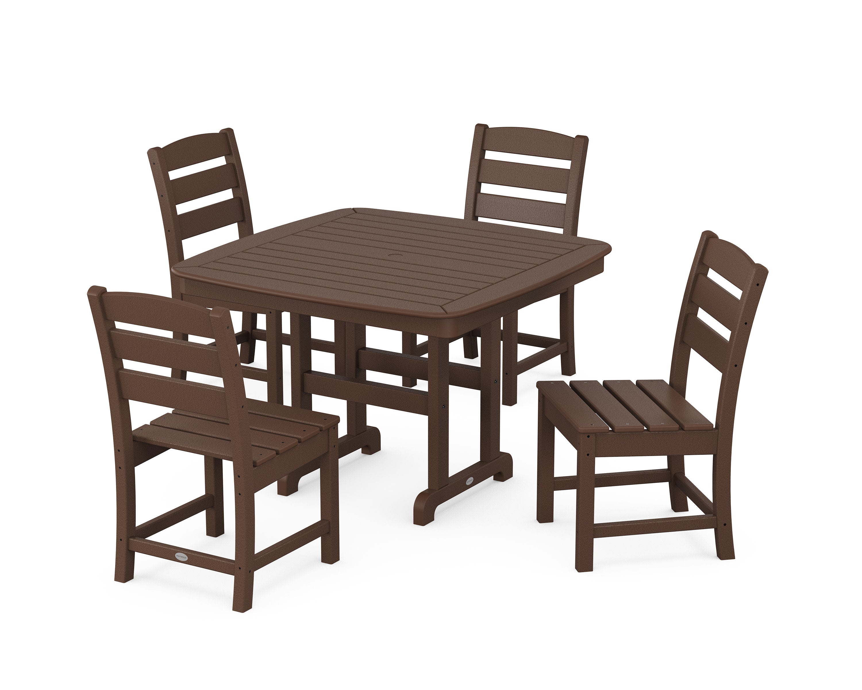 Lakeside Side Chair 5-Piece Dining Set with Trestle Legs in Mahogany