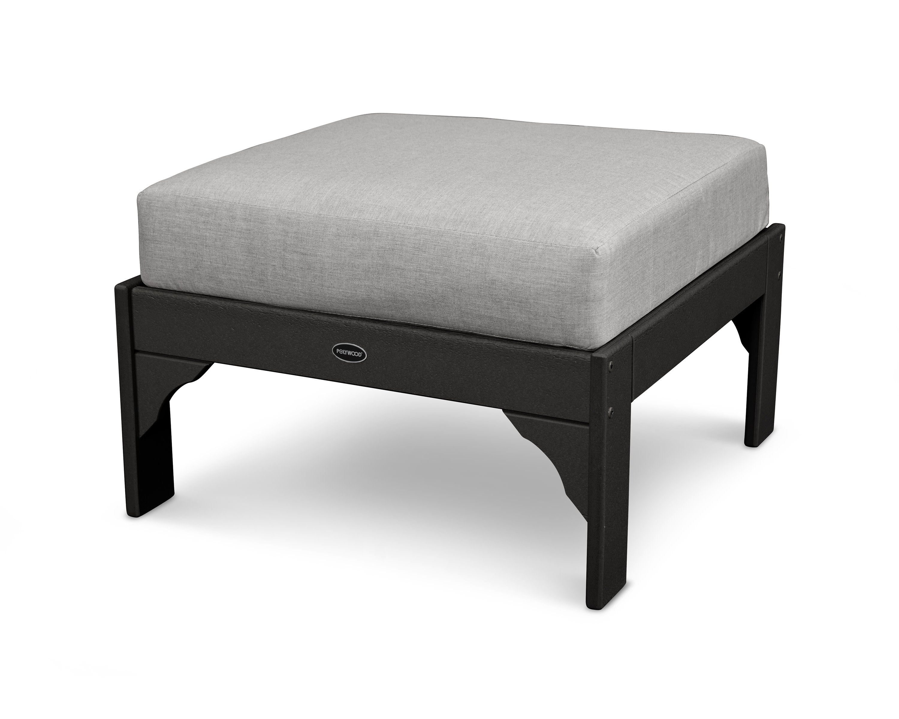 Vineyard Deep Seating Ottoman in Black / Granite