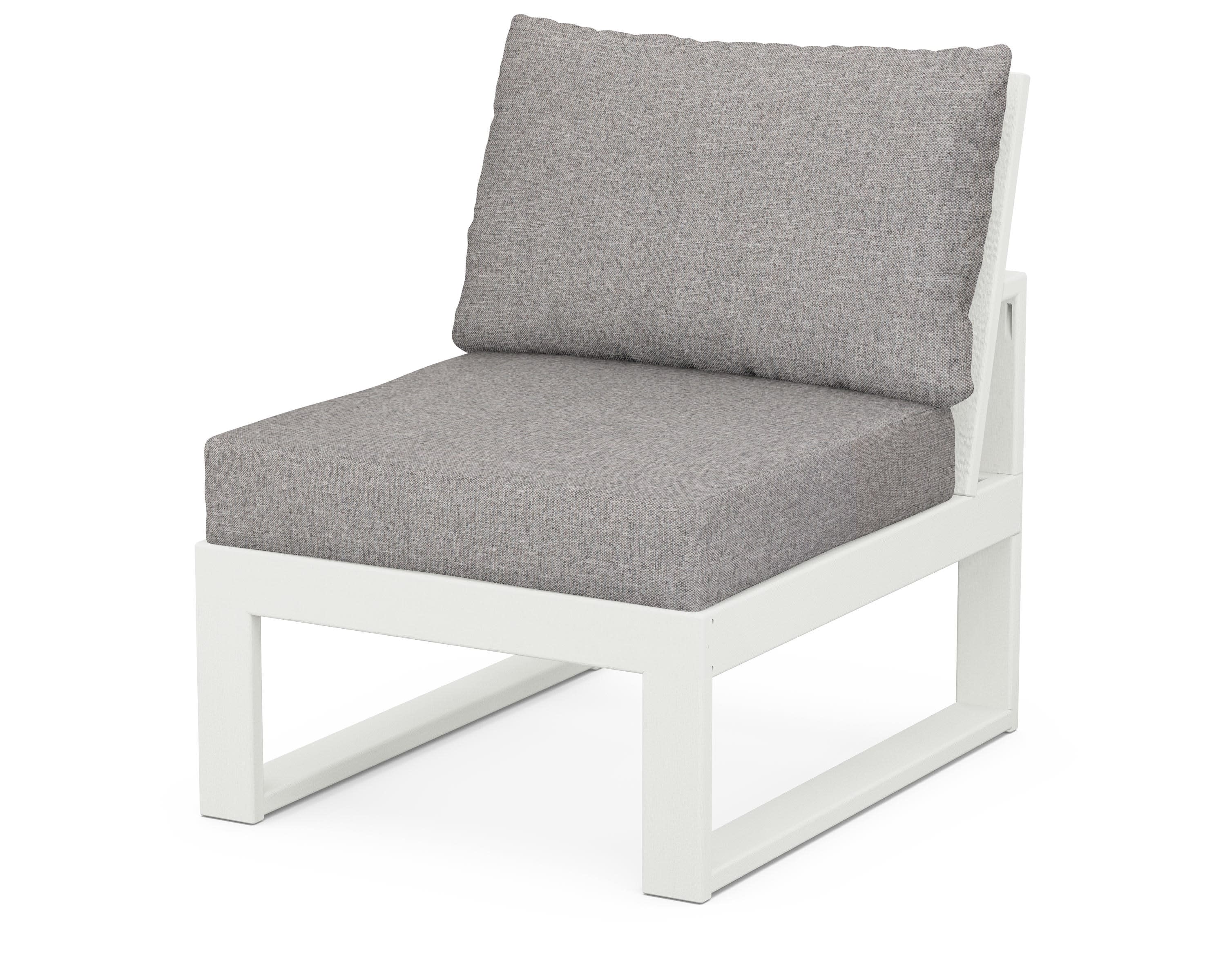 Modular Armless Chair in Vintage White / Grey Mist