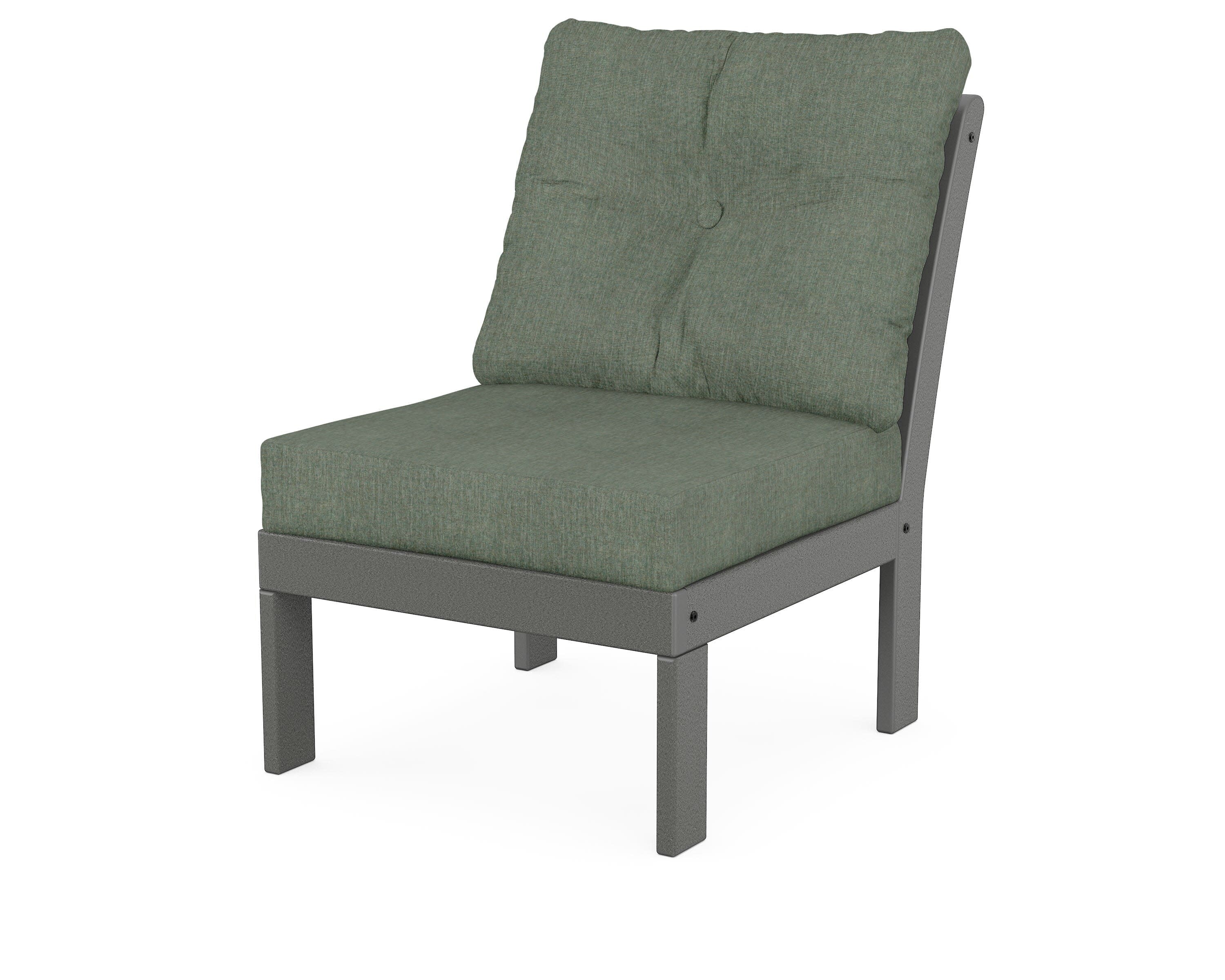 Vineyard Modular Armless Chair in Slate Grey / Cast Sage