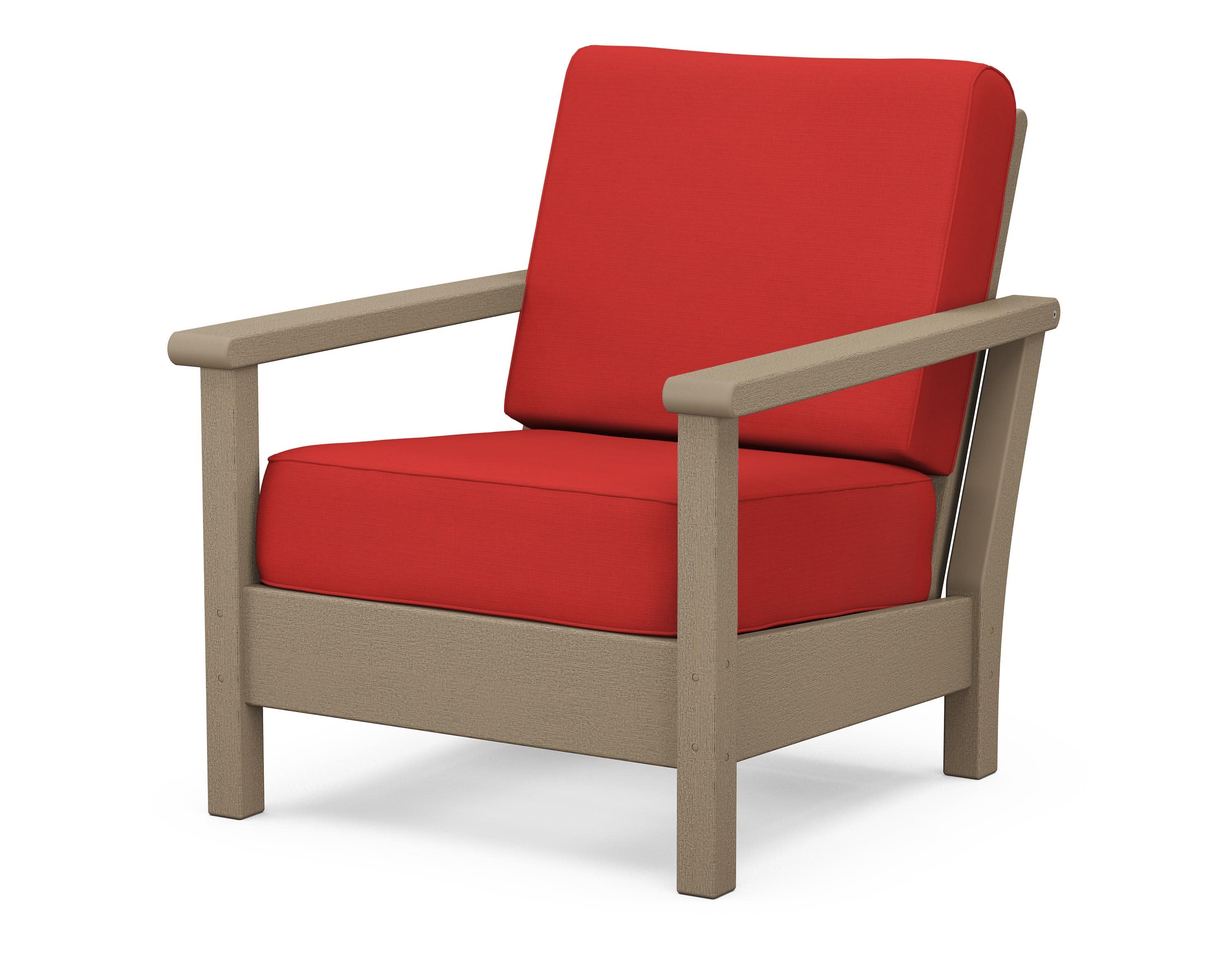 Harbour Deep Seating Chair in Vintage Sahara / Crimson Linen