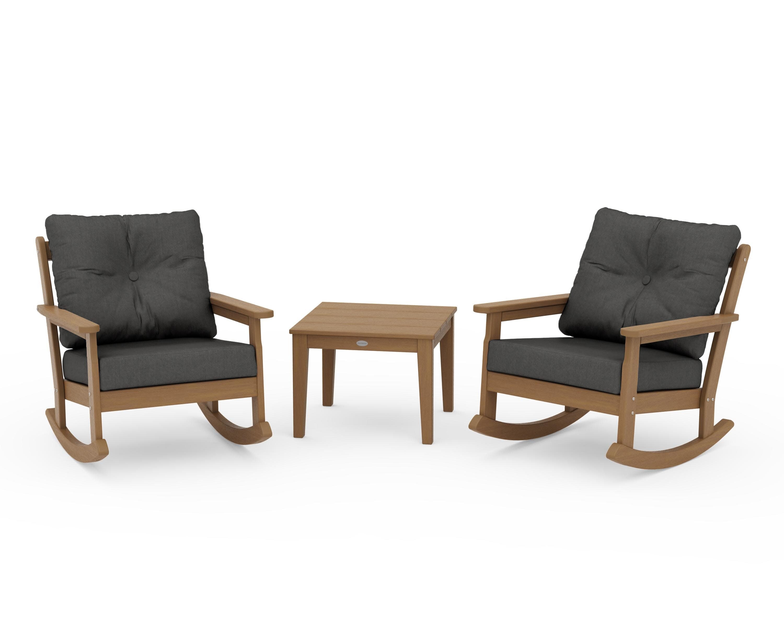 Vineyard 3-Piece Deep Seating Rocker Set in Natural / Spectrum Carbon