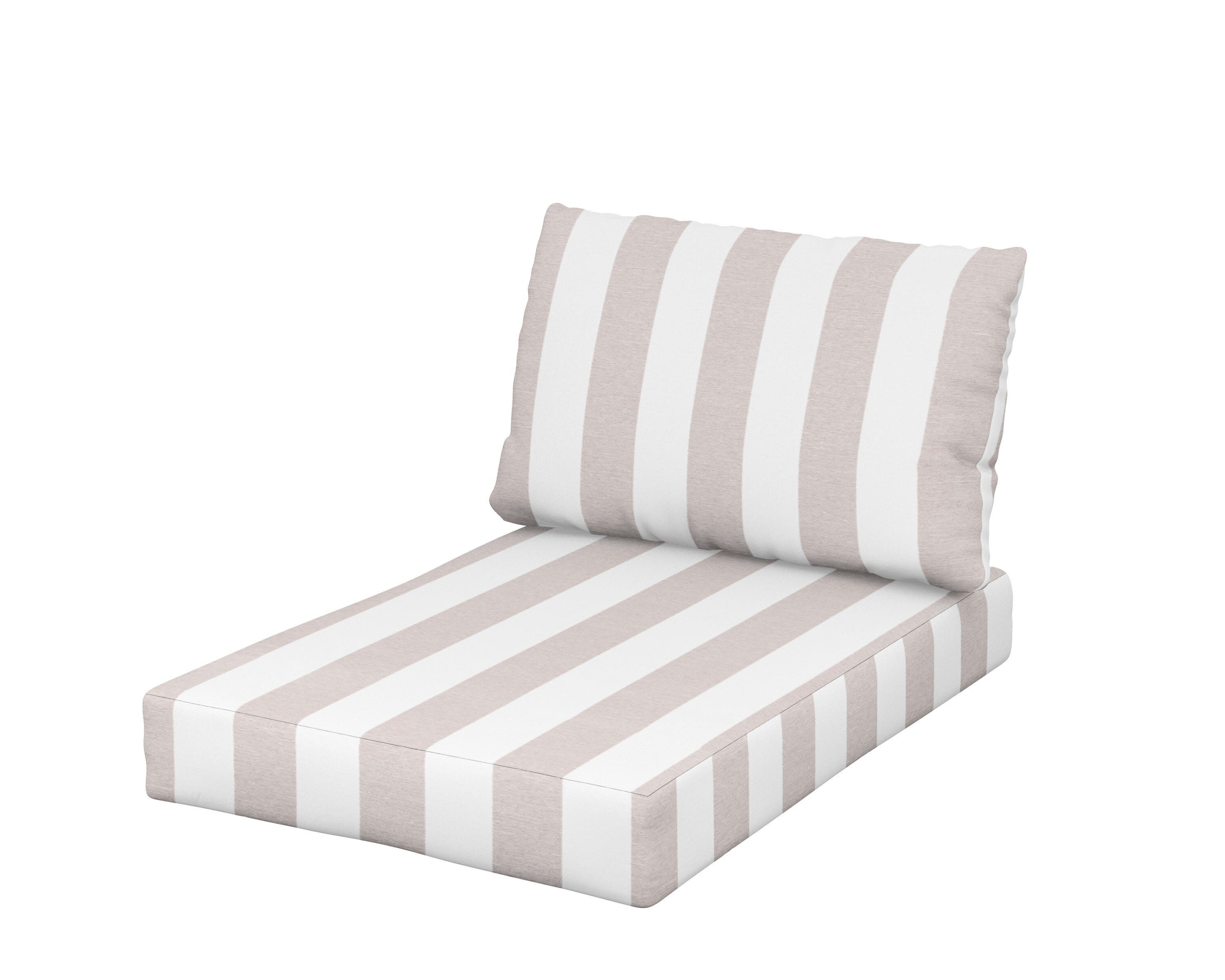 Daybed Swing Seat/Back Cushion in Cabana Stripe Dune Burlap