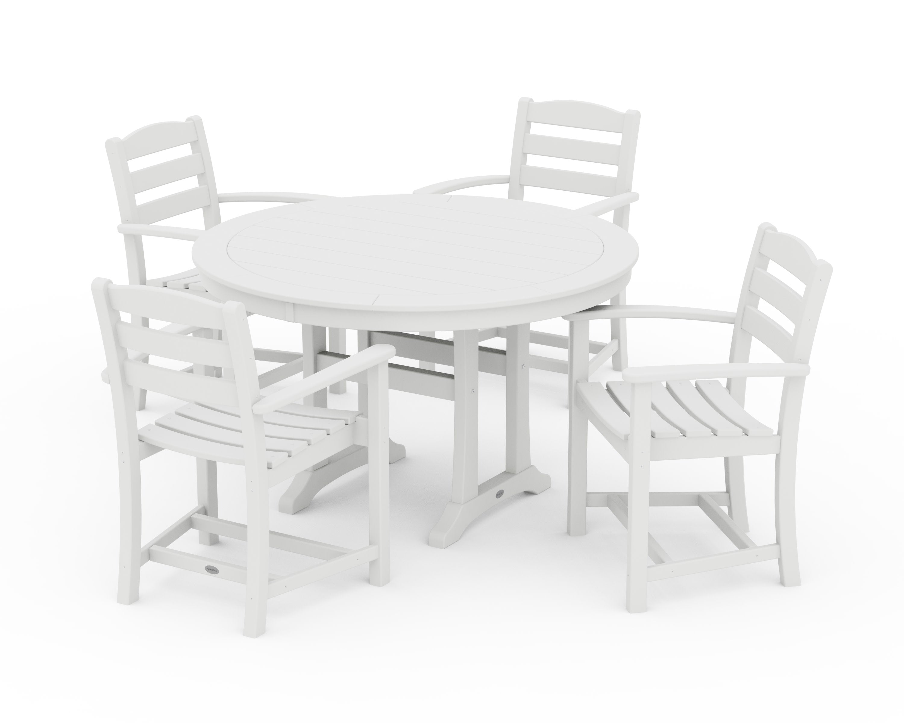 La Casa Caf 5-Piece Arm Chair Dining Set in White