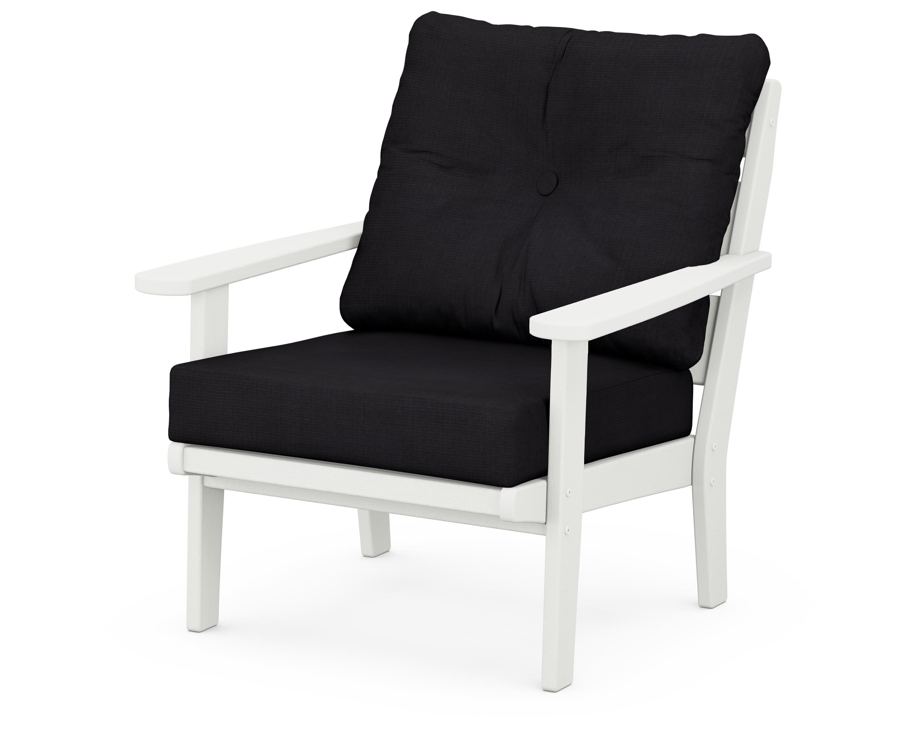 Lakeside Deep Seating Chair in Vintage White / Midnight Linen