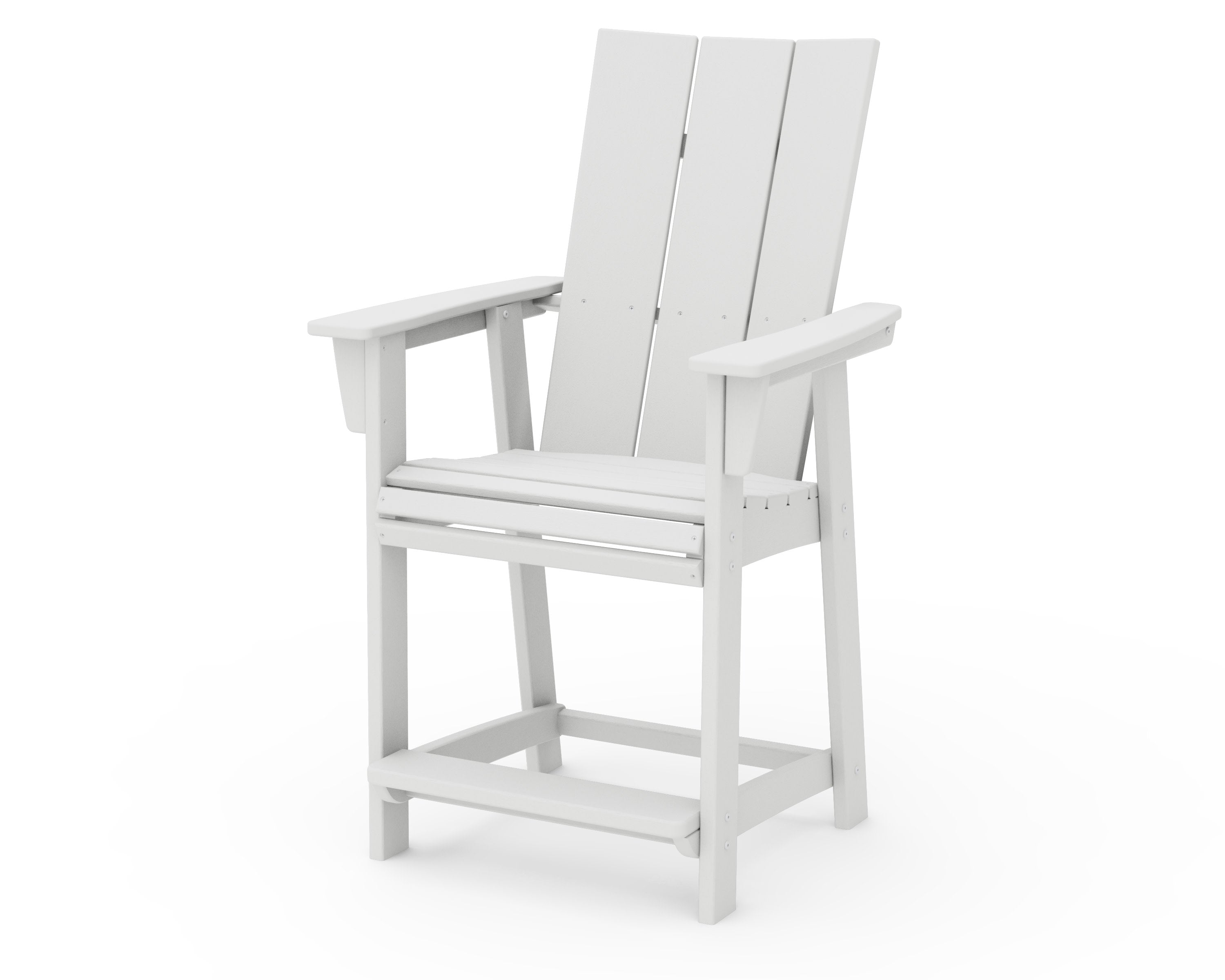 Modern Curveback Adirondack Counter Chair in Vintage White