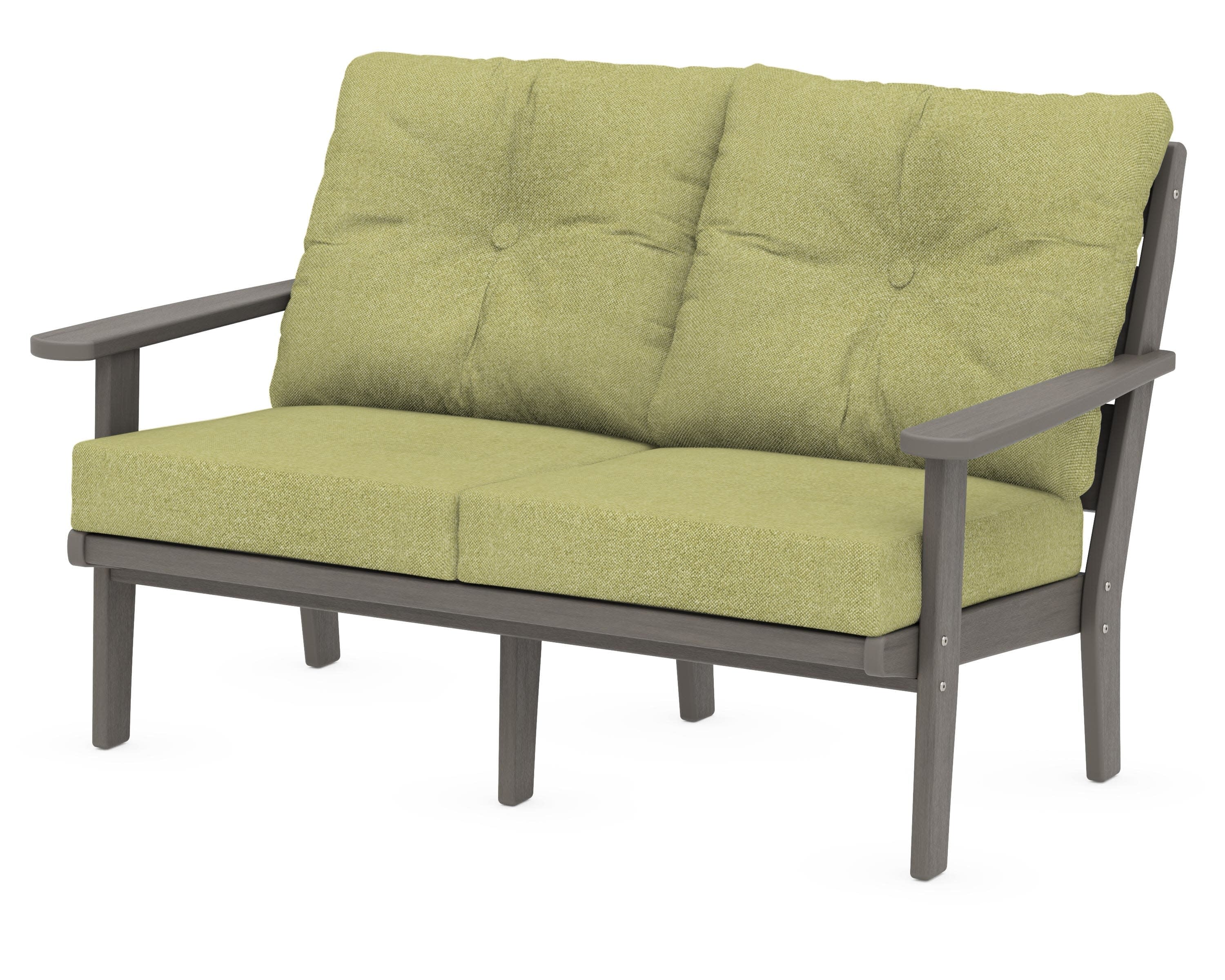 Lakeside Deep Seating Loveseat in Driftwood / Chartreuse Boucle