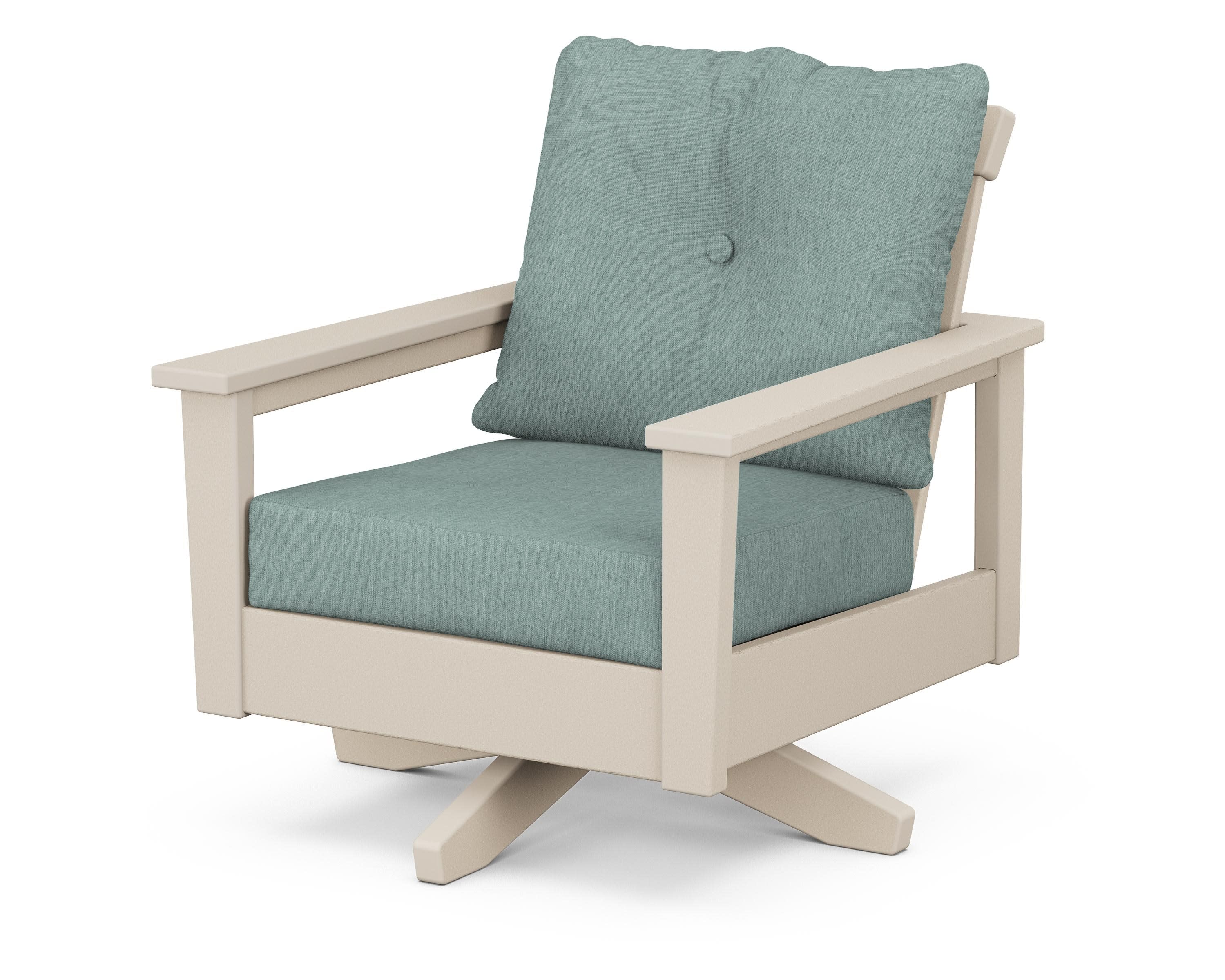 Prescott Deep Seating Swivel Chair in Sand / Glacier Spa
