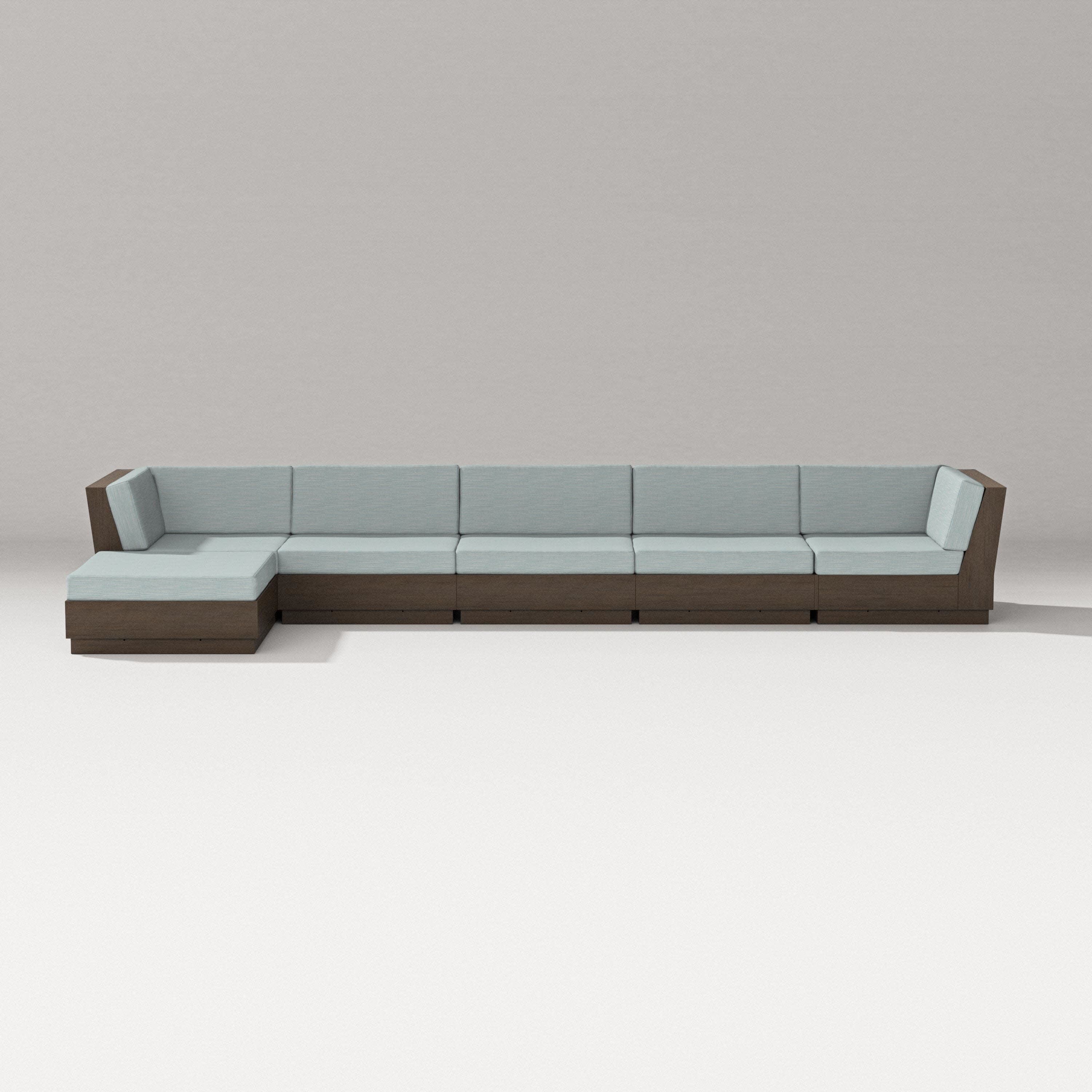 Elevate 6-Piece Chaise Sectional in Kona / Soothe Mist