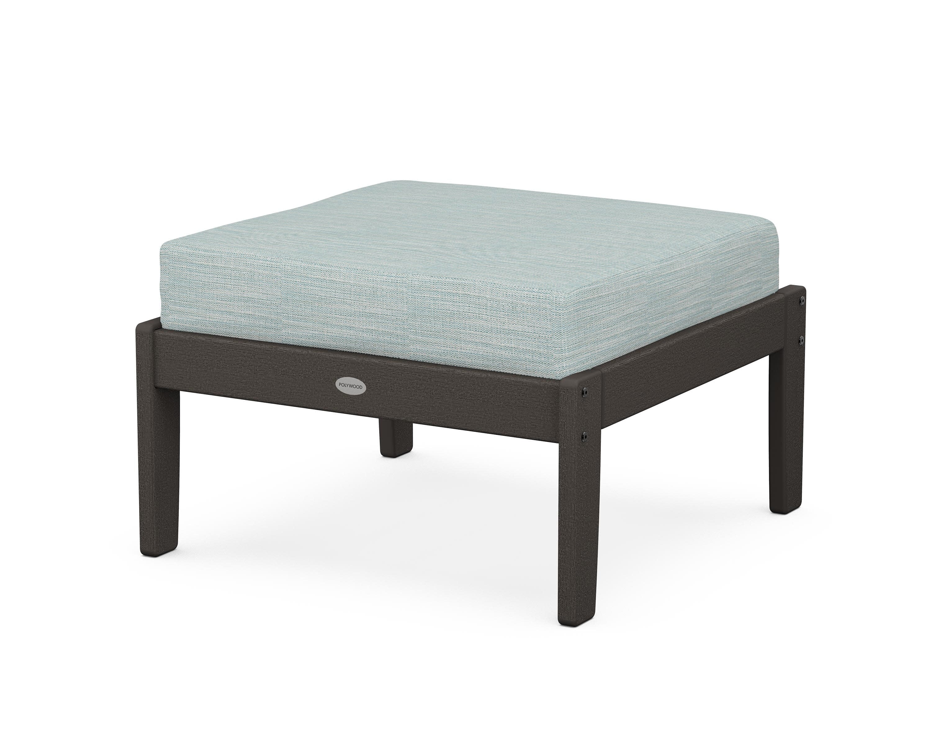 Braxton Deep Seating Ottoman in Vintage Coffee / Soothe Mist