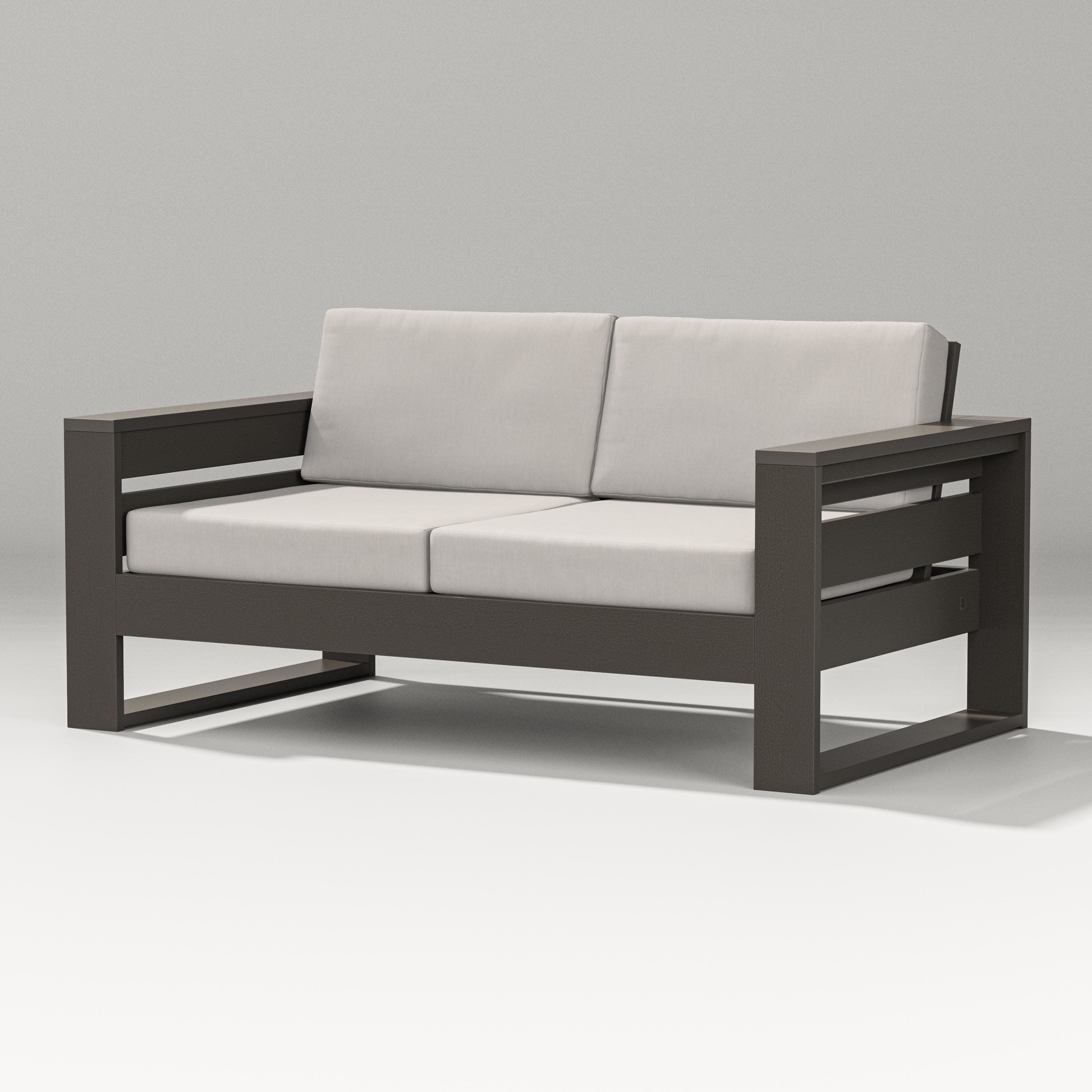 Latitude Loveseat in Vintage Coffee / Cast Ash
