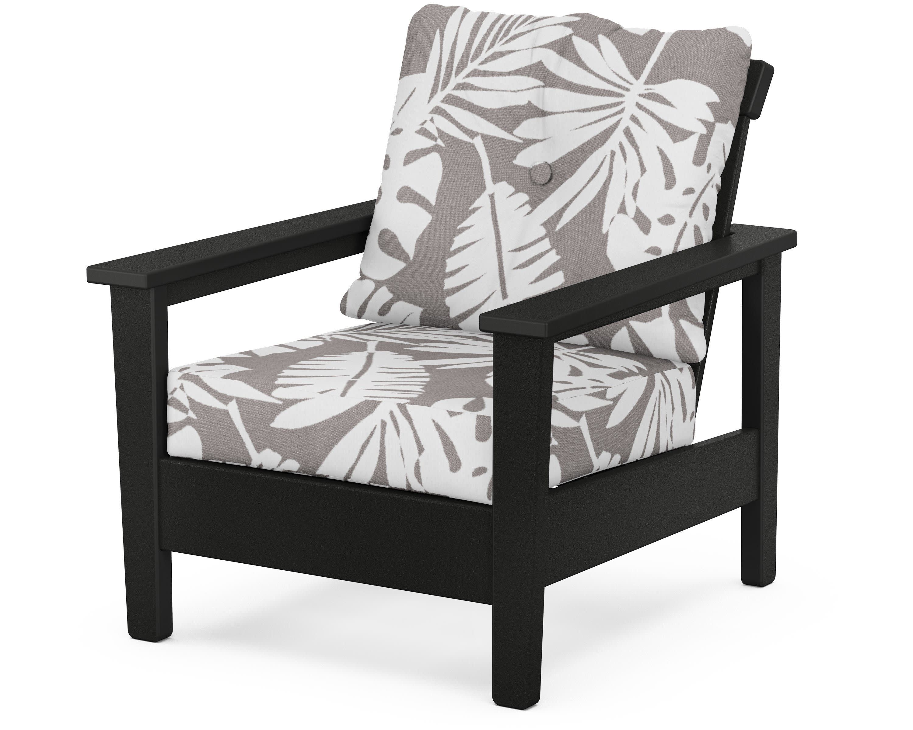 Prescott Deep Seating Chair in Black / Leaf Grey Mist