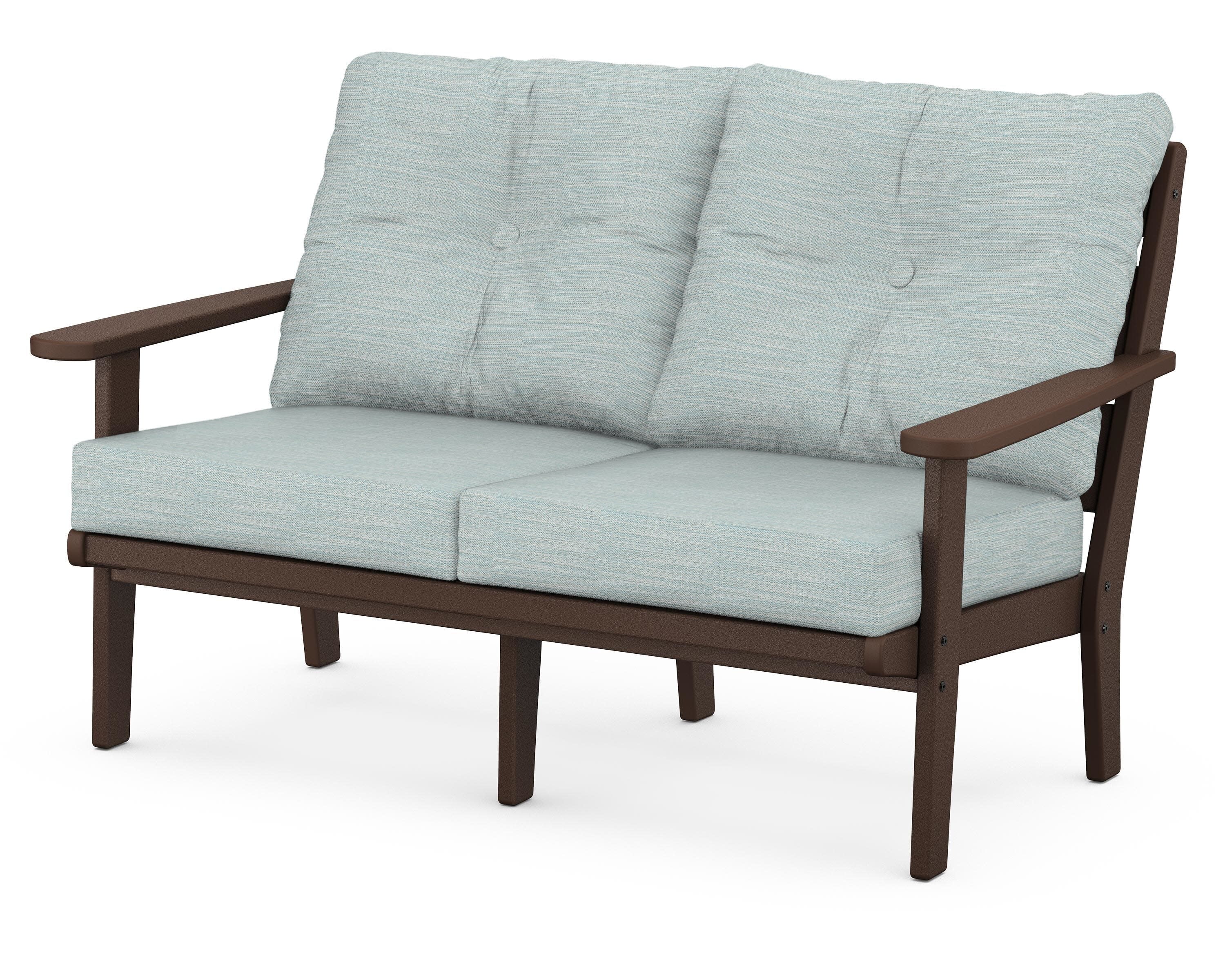 Lakeside Deep Seating Loveseat in Mahogany / Soothe Mist