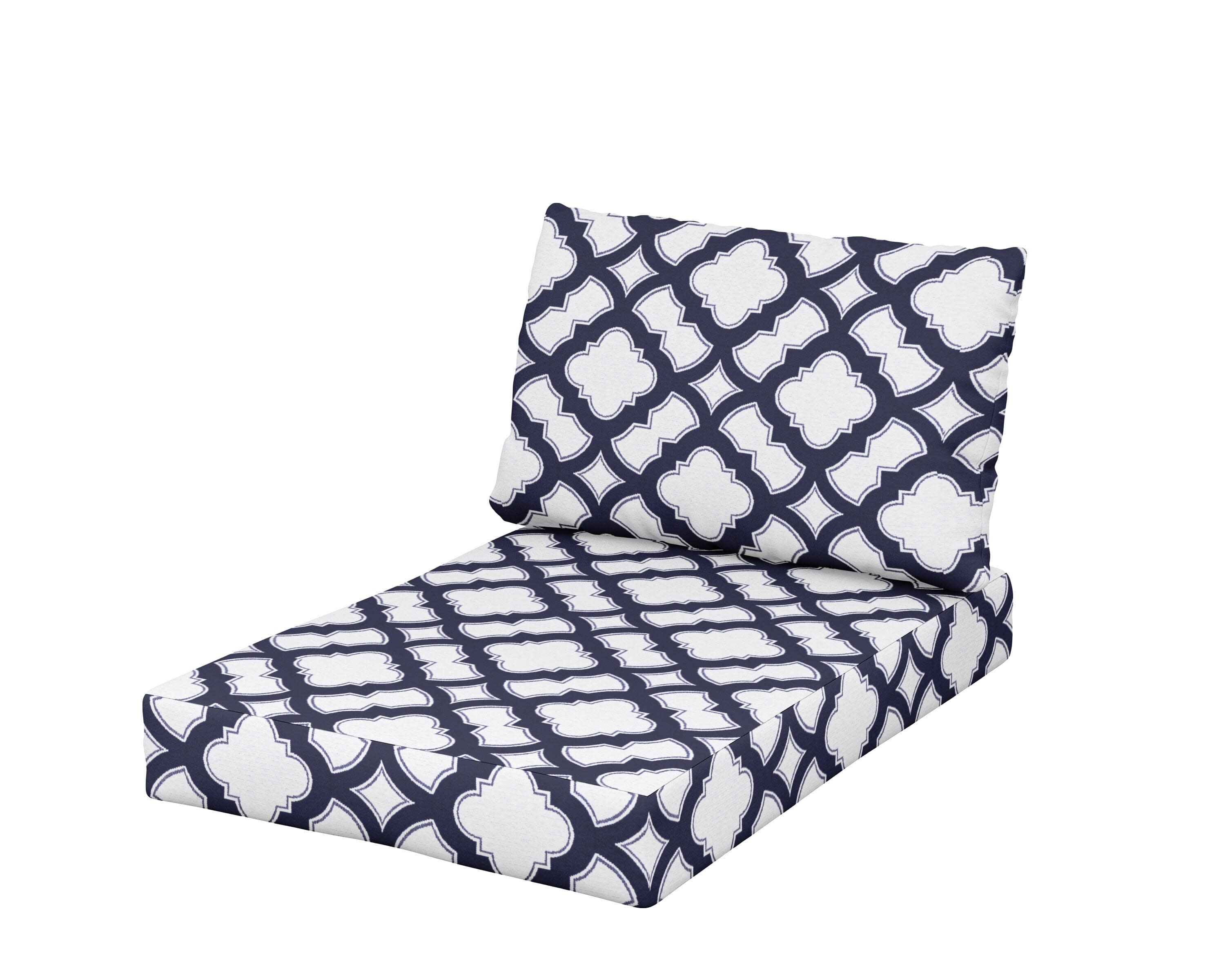 Daybed Swing Seat/Back Cushion in Trellis Navy