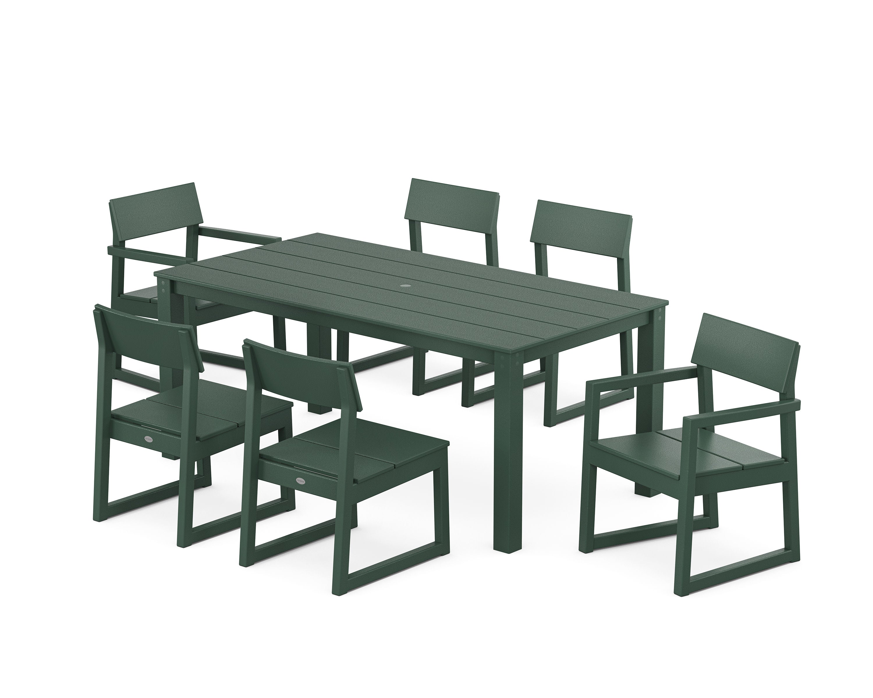 EDGE 7-Piece Parsons Dining Set in Green
