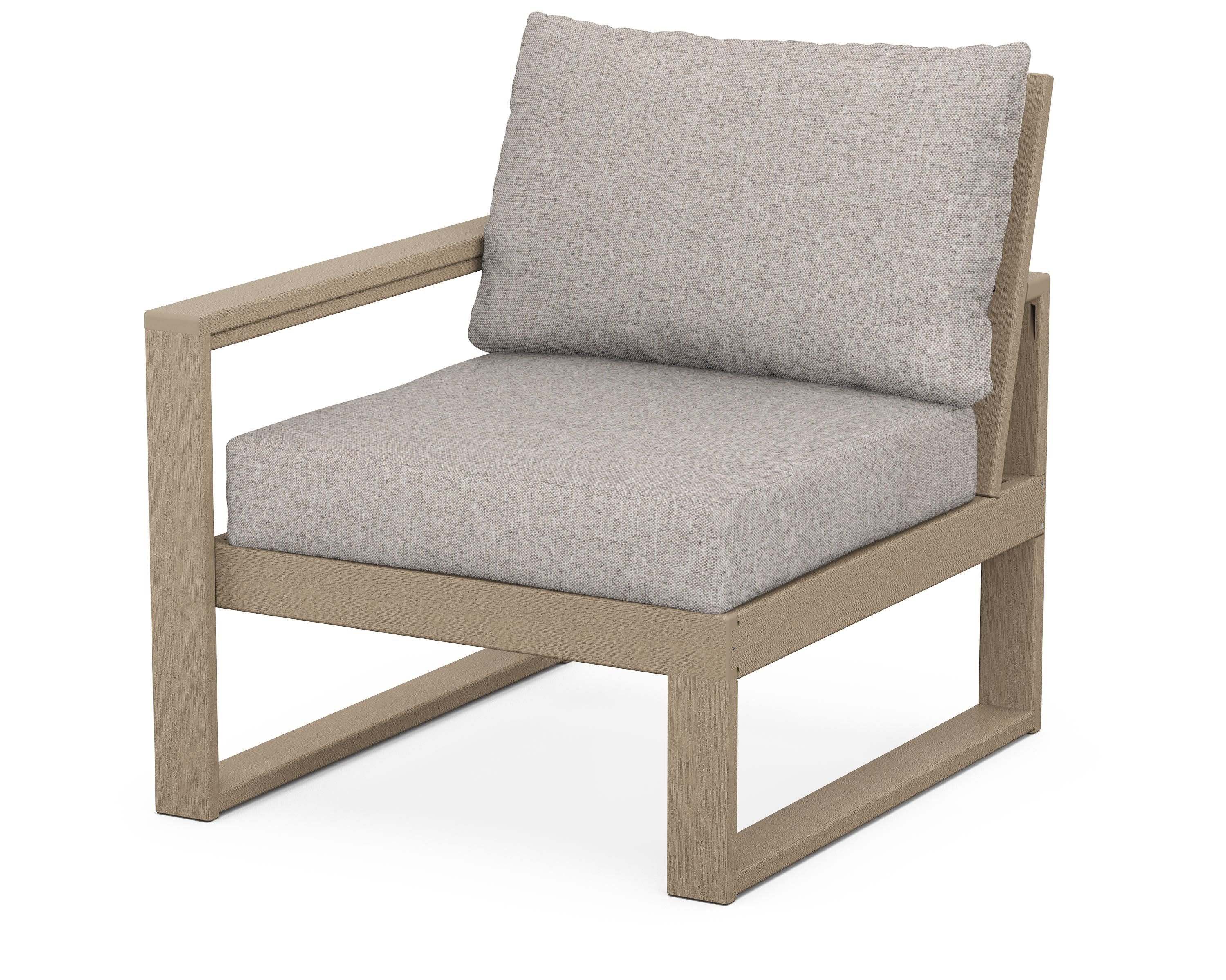 EDGE Modular Left Arm Chair in Vintage Sahara / Weathered Tweed