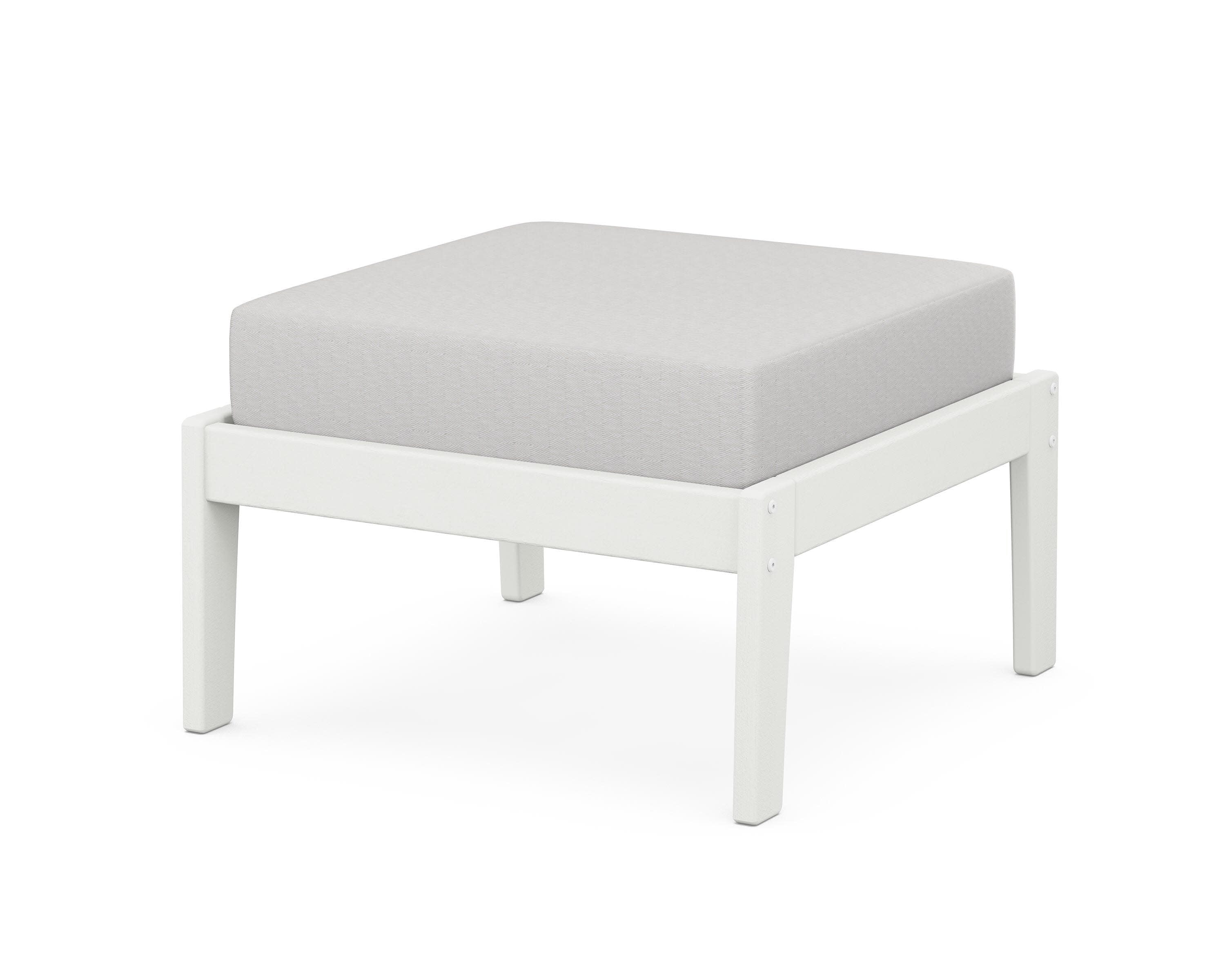 Deep Seating Ottoman in Vintage White / Diamond in the Rough