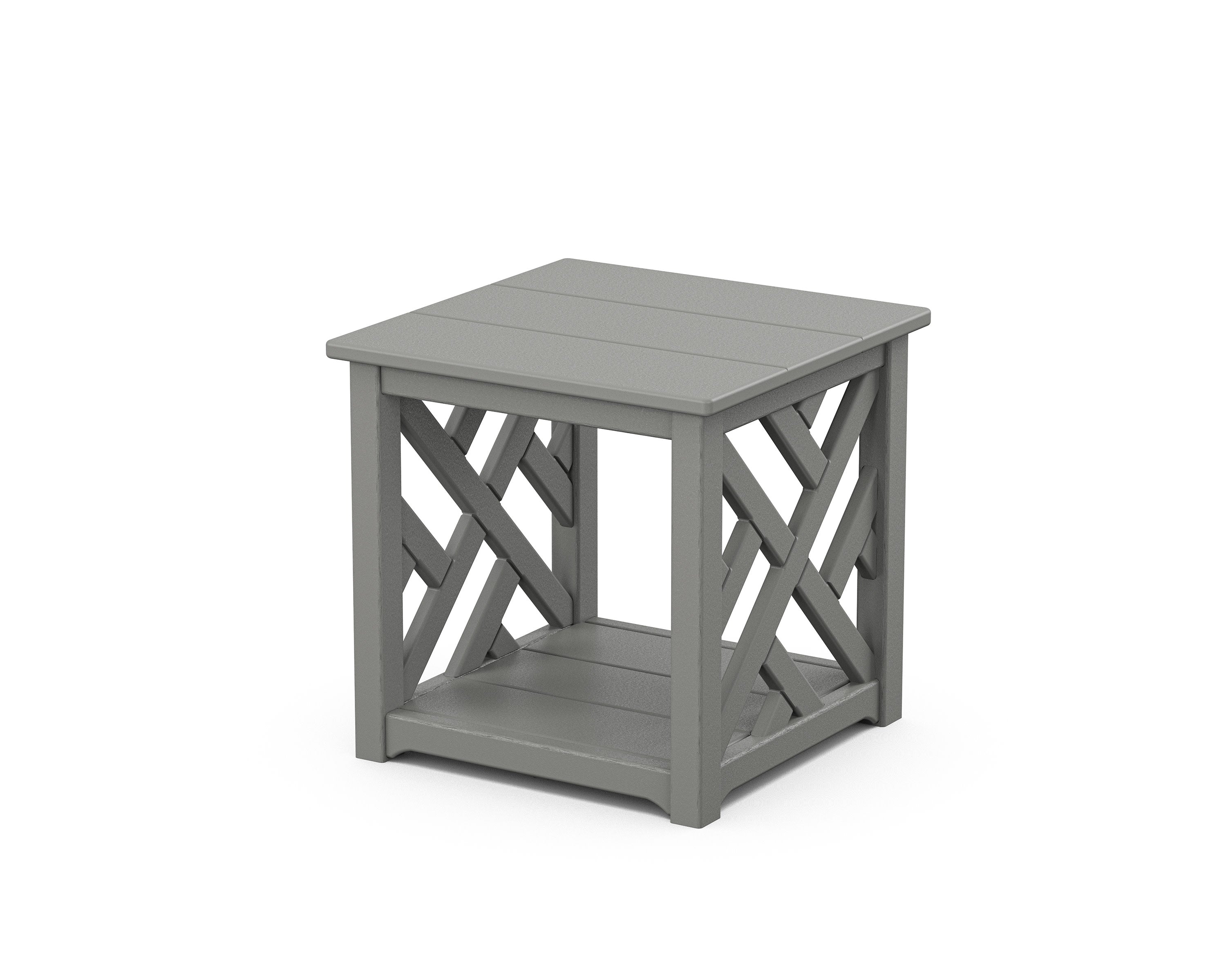 Chippendale Accent Table in Slate Grey
