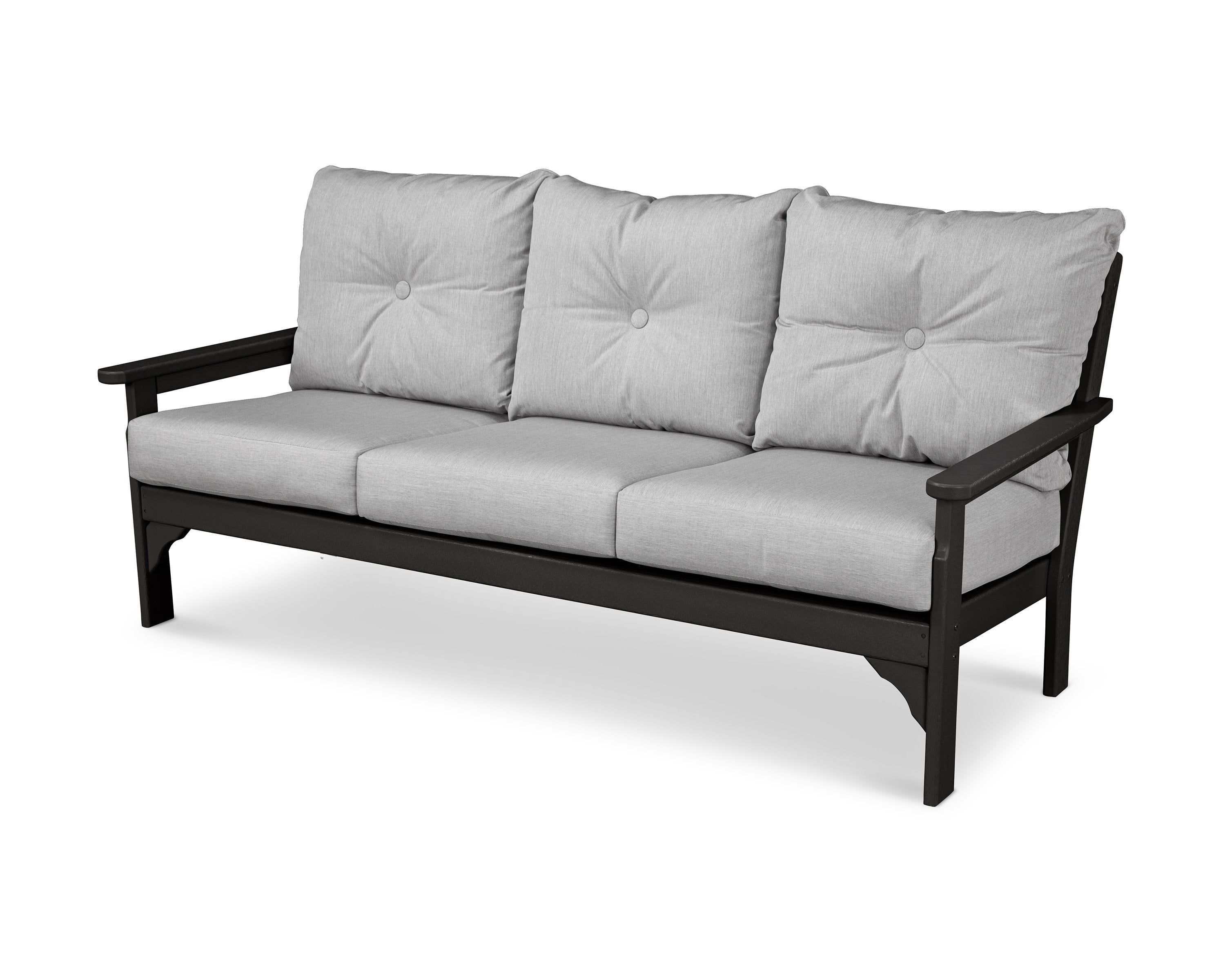 Vineyard Deep Seating Sofa in Black / Granite
