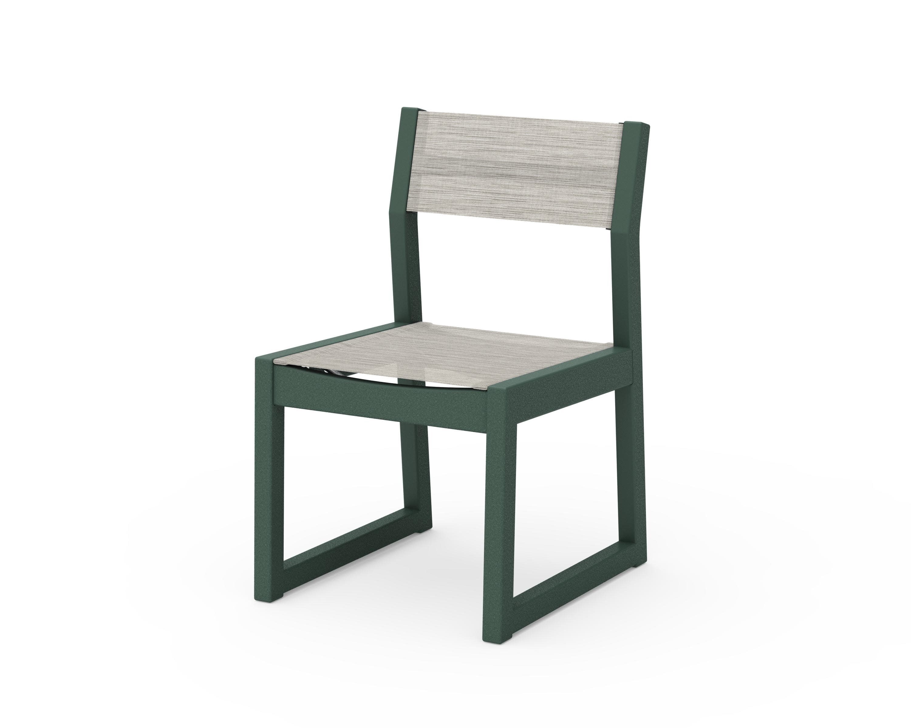 EDGE Sling Dining Side Chair in Green / Birch Sling