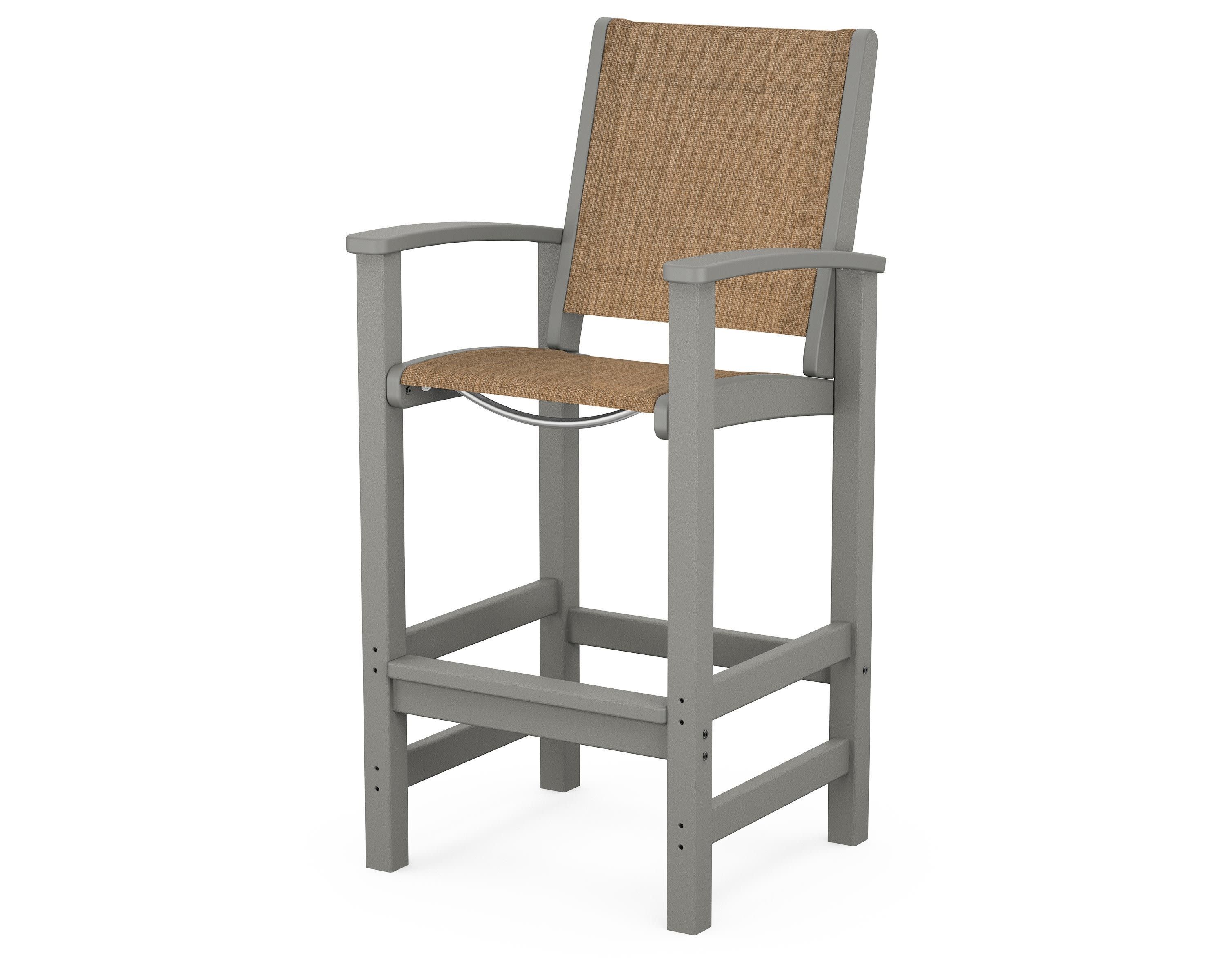 Coastal Bar Chair in Slate Grey / Burlap Sling