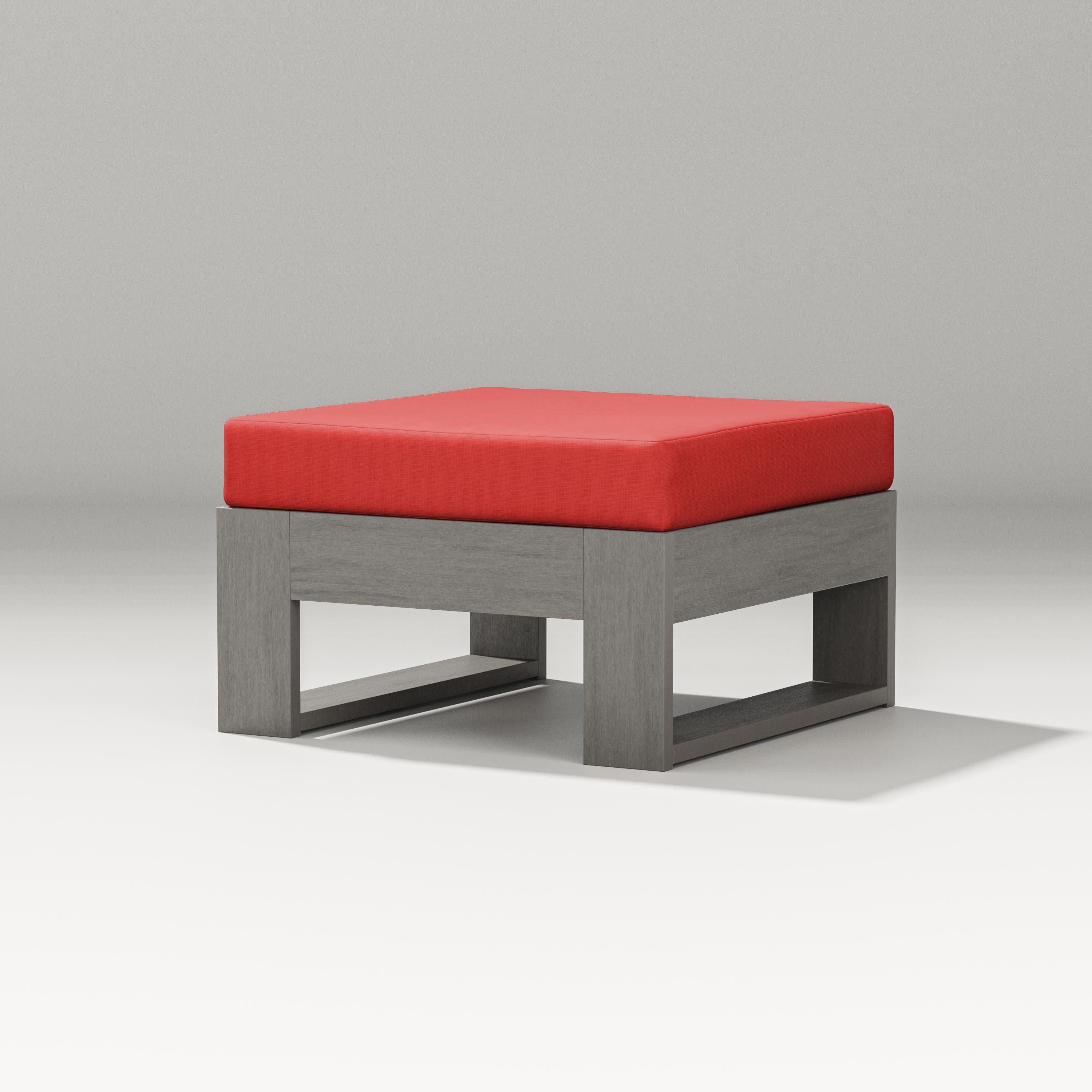 Latitude Lounge Ottoman in Driftwood / Crimson Linen