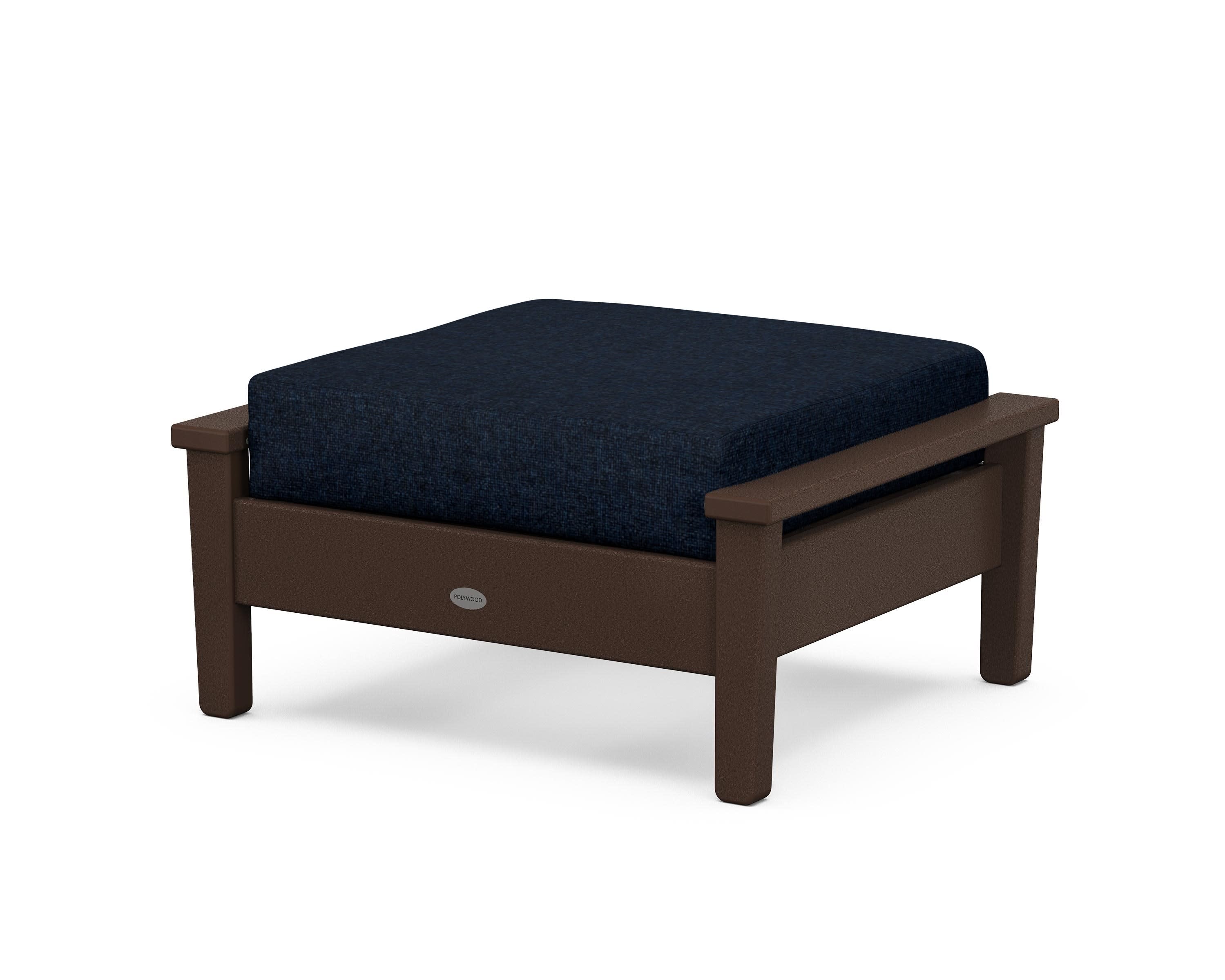 Prescott Deep Seating Ottoman in Mahogany / Marine Indigo