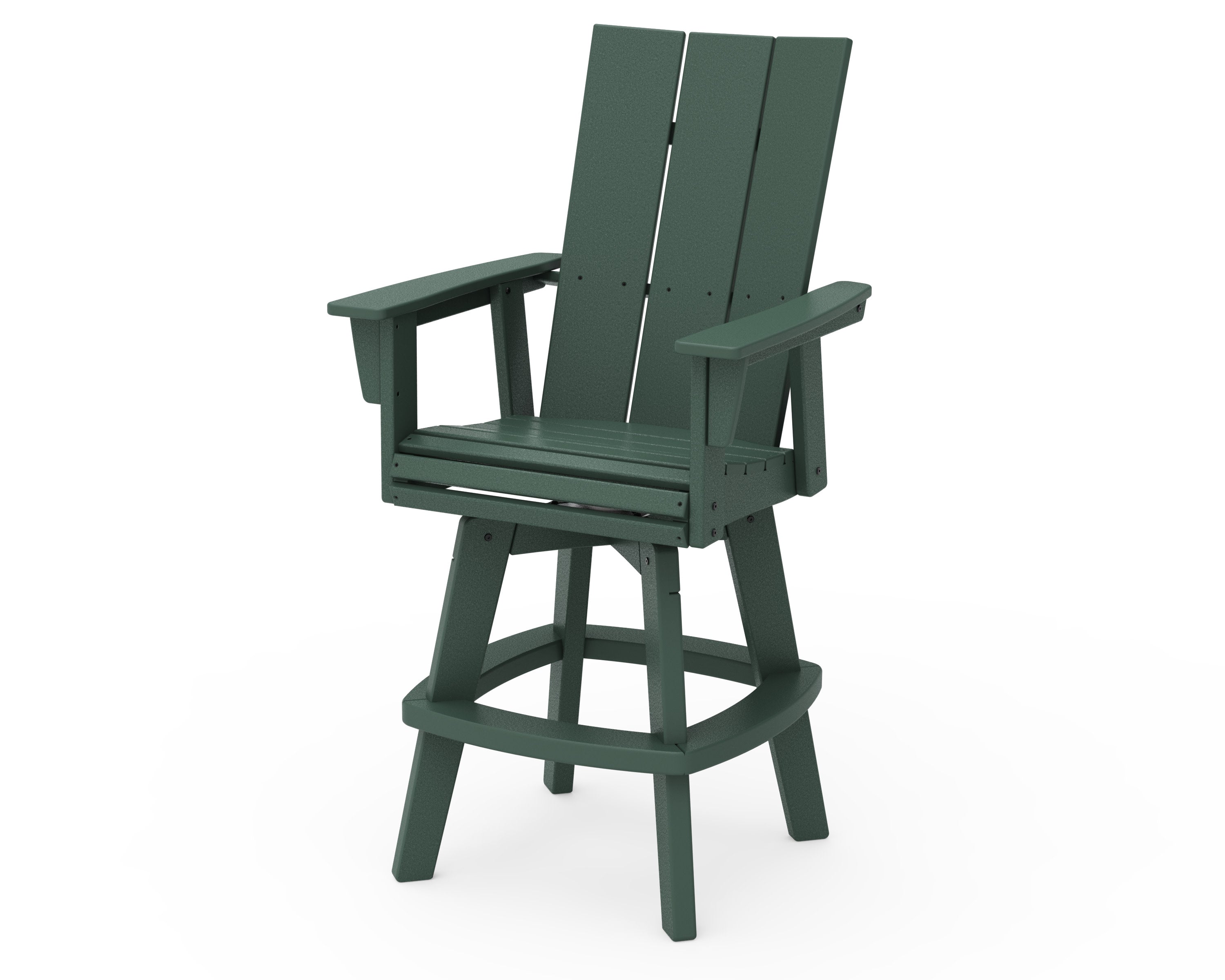 Modern Curveback Adirondack Swivel Bar Chair in Green