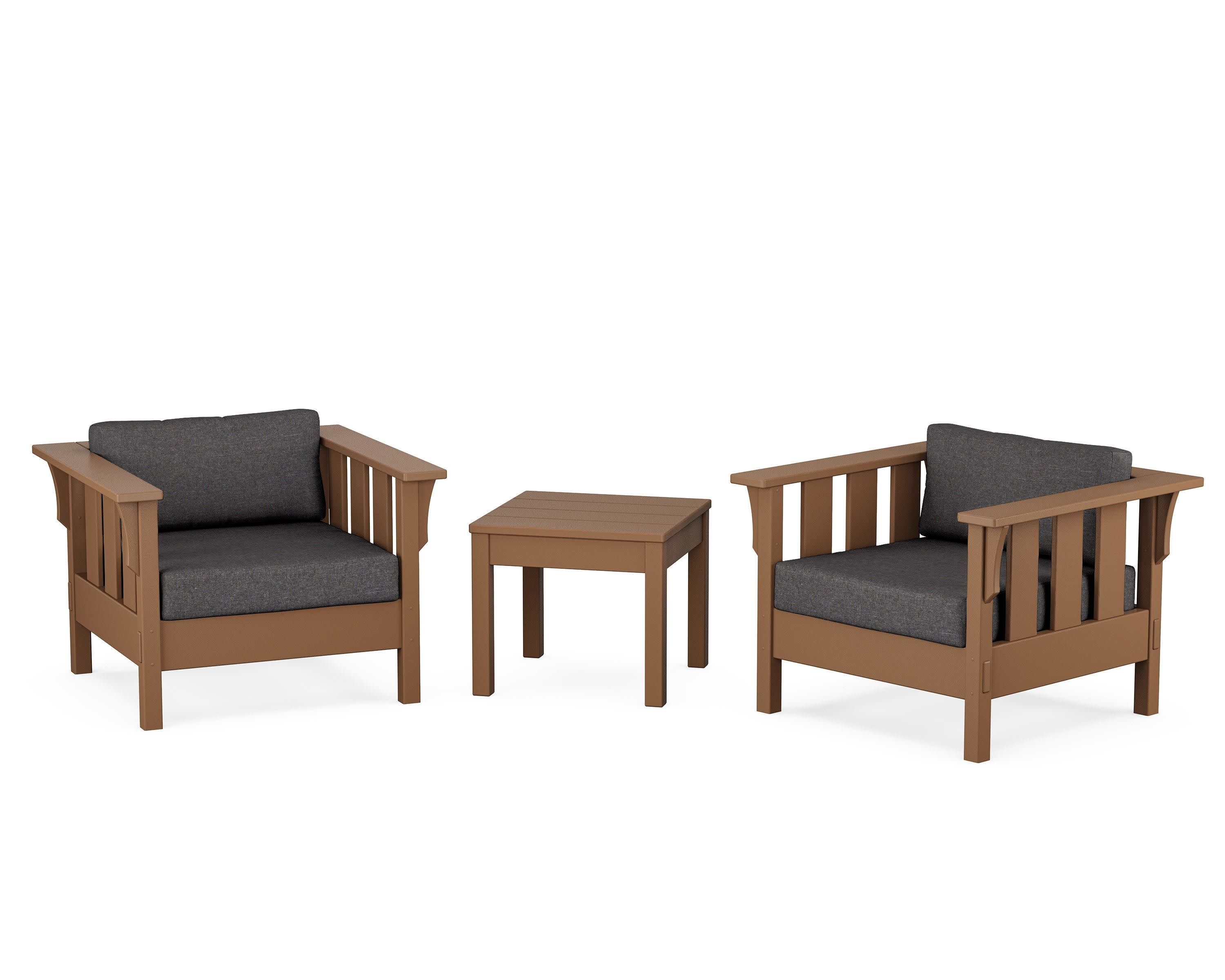 Acadia 3-Piece Deep Seating Set in Teak / Ash Charcoal