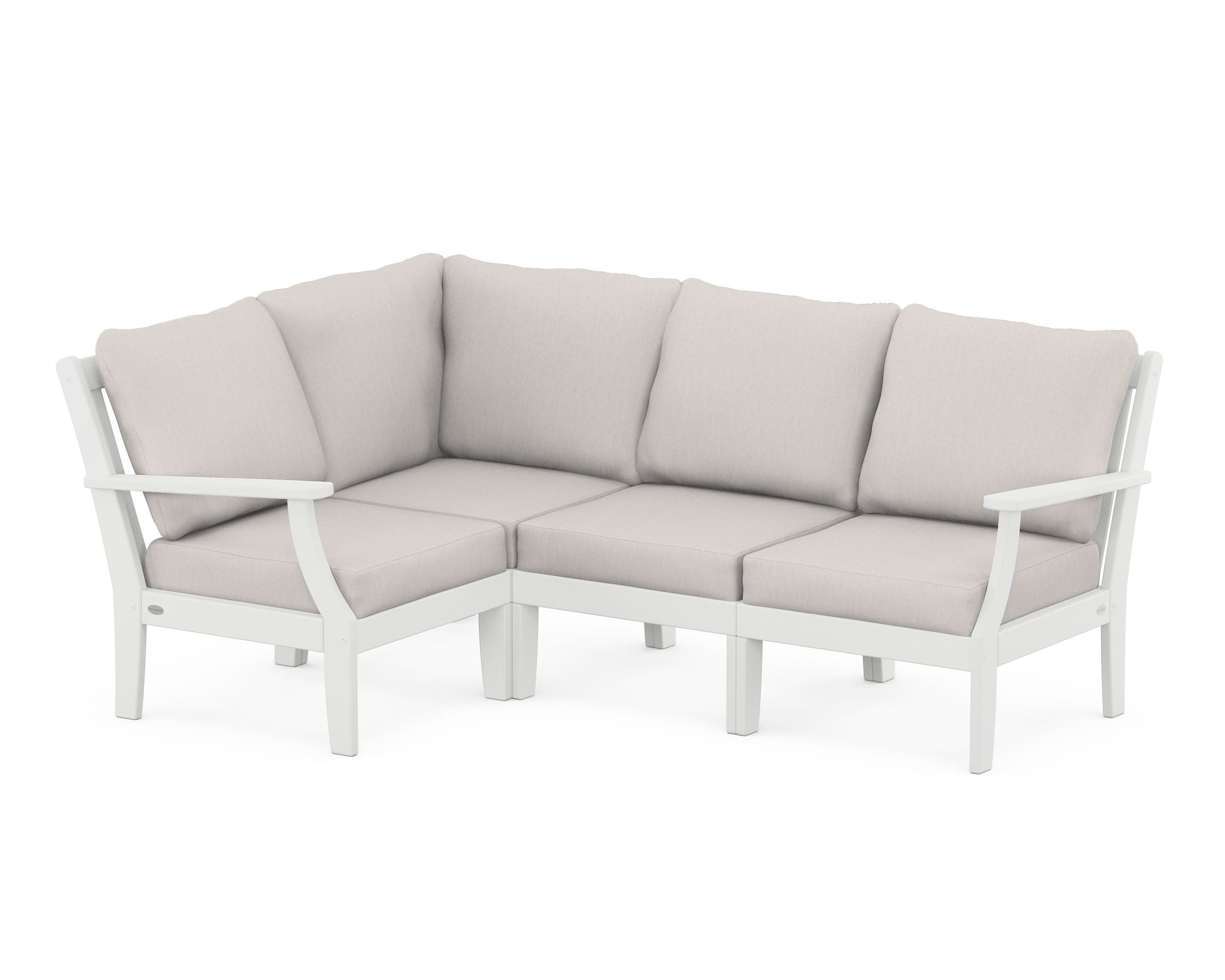 Braxton Modular 4-Piece Deep Seating Set in White / Cast Ash