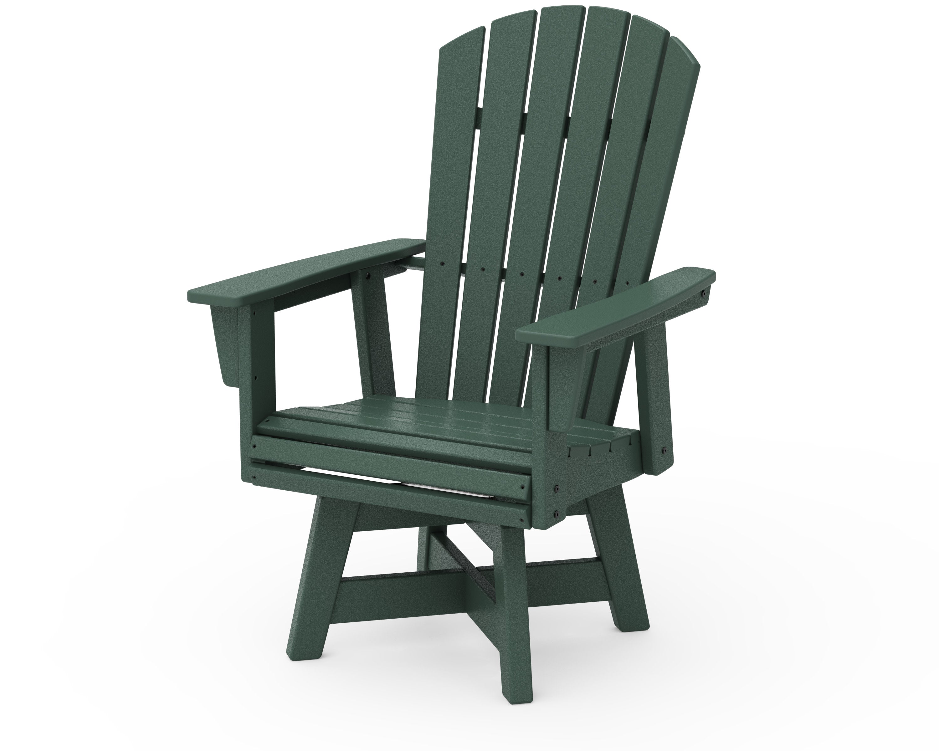 Nautical Curveback Adirondack Swivel Dining Chair in Green