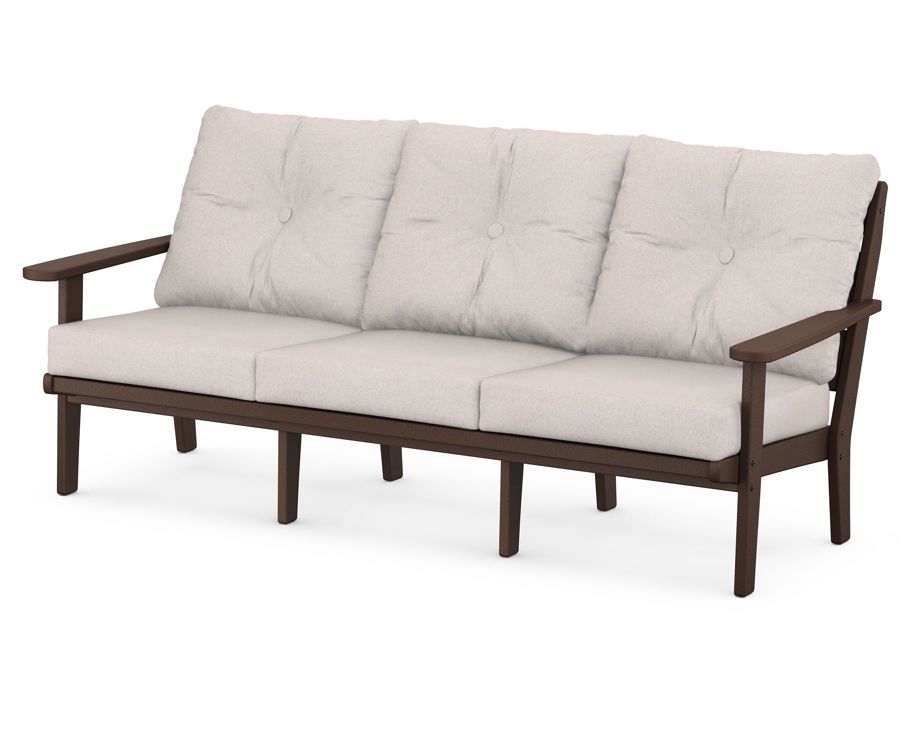 Lakeside Deep Seating Sofa in Mahogany / Dune Burlap