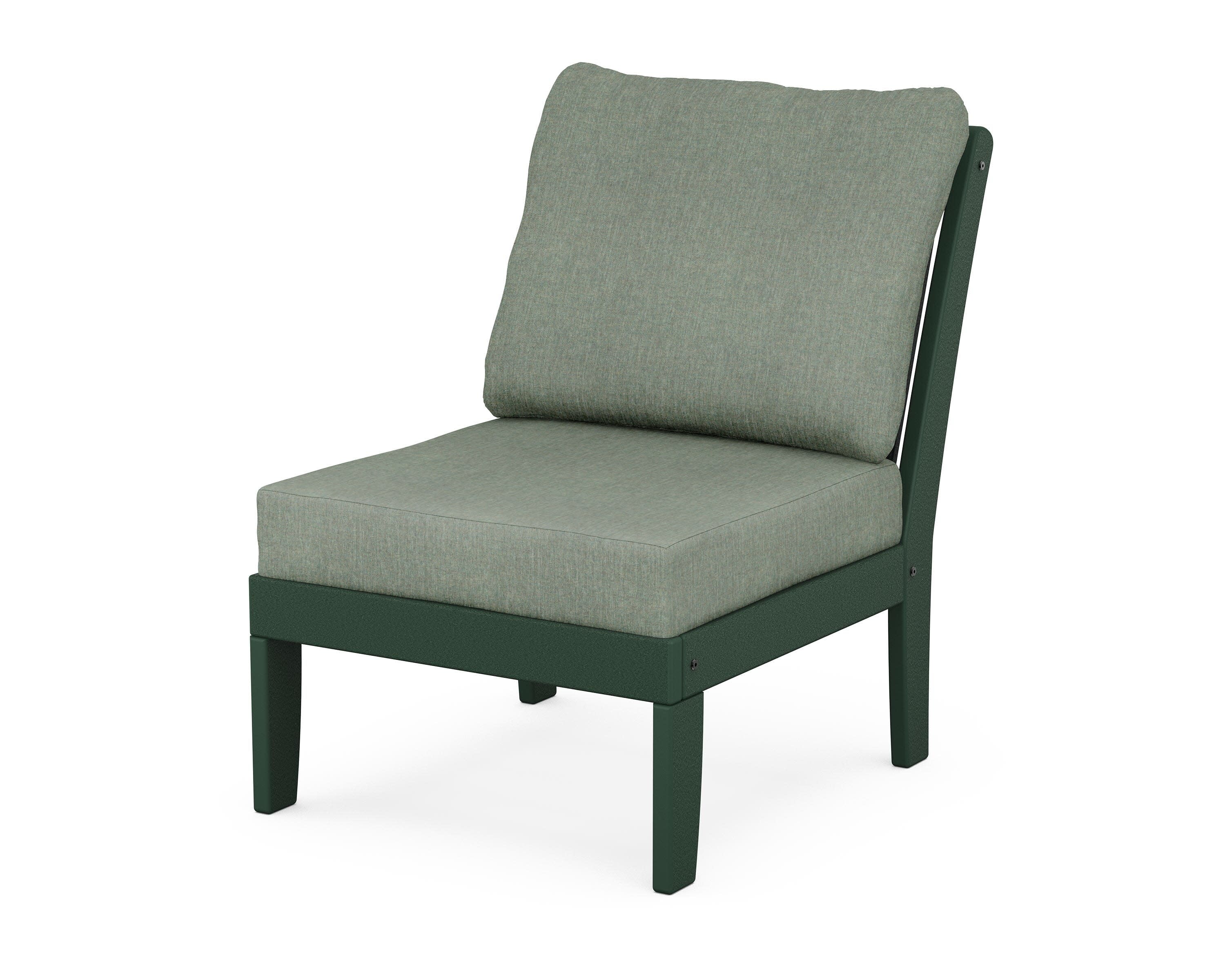 Braxton Modular Armless Chair in Green / Cast Sage