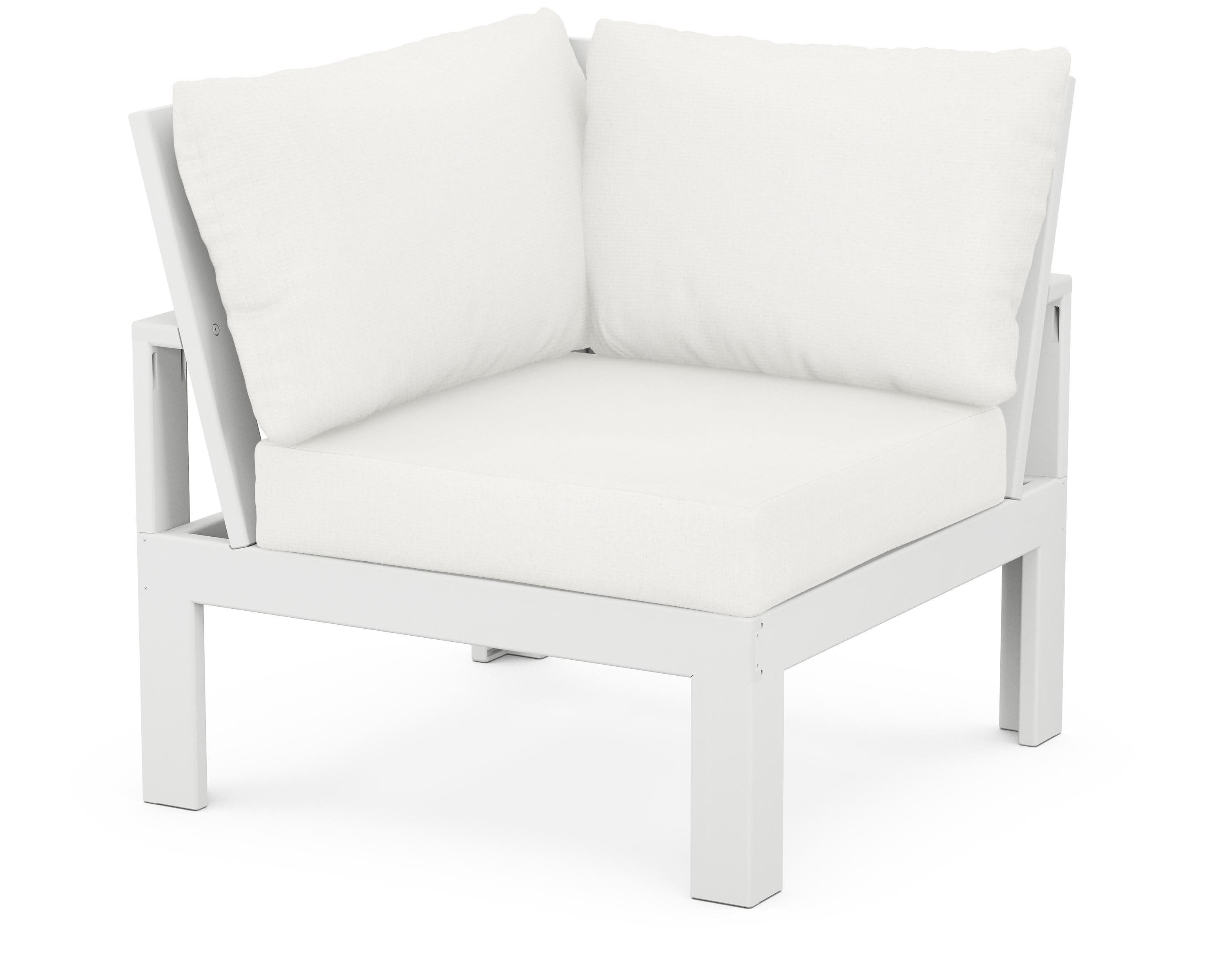 Modular Corner Chair in White / Natural Linen