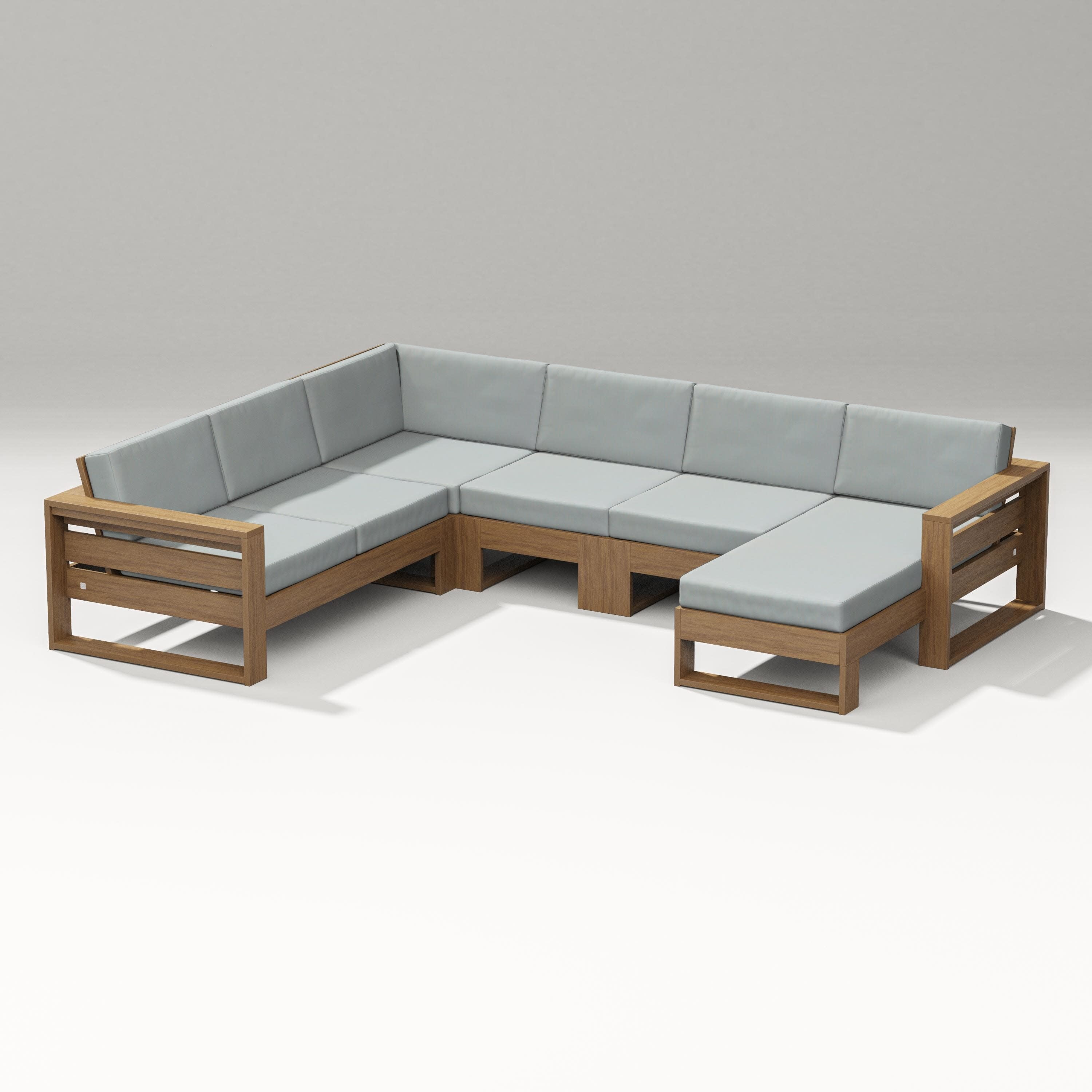 Latitude Corner Sectional with Right Chaise in Natural / Spa