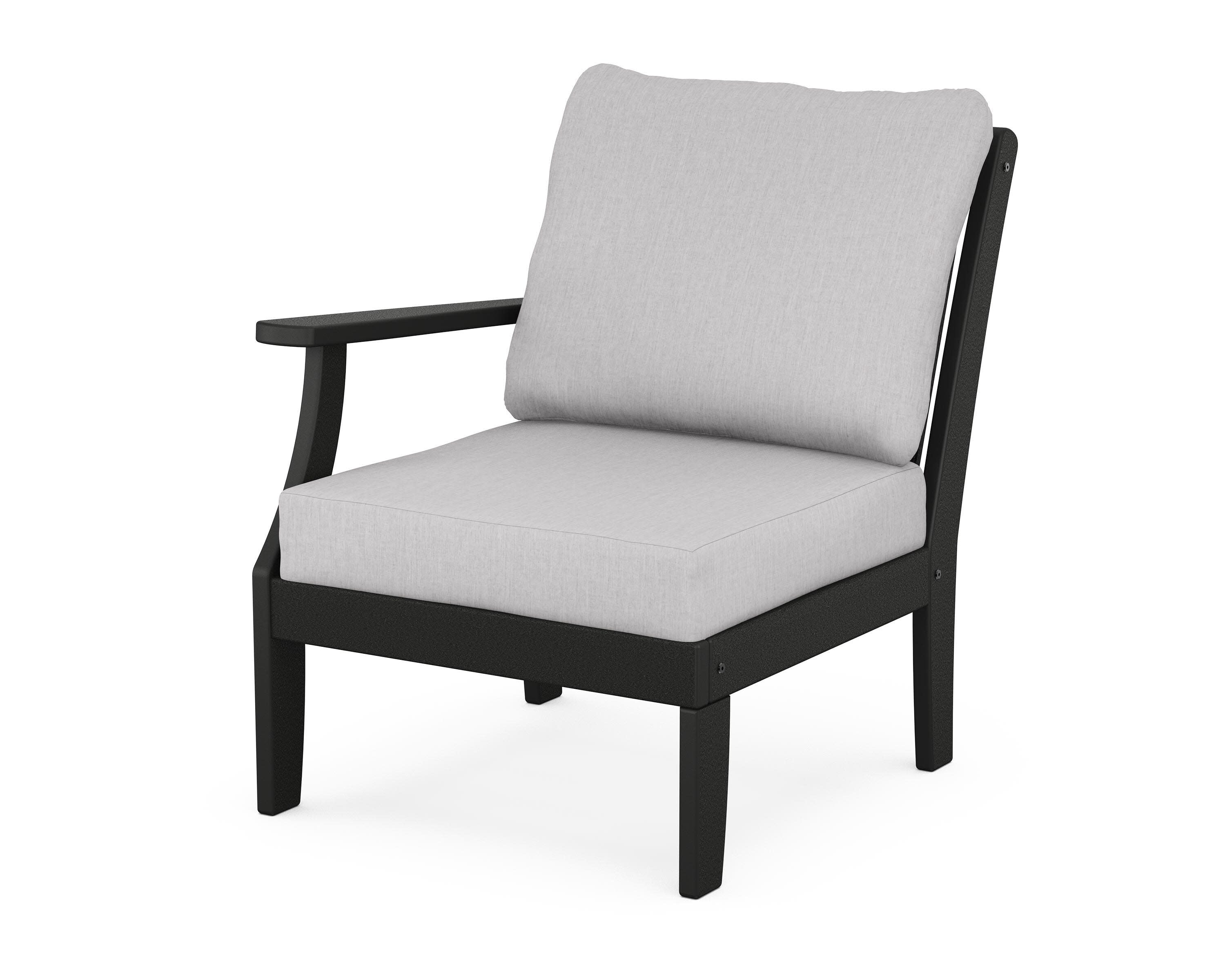 Braxton Modular Left Arm Chair in Black / Granite