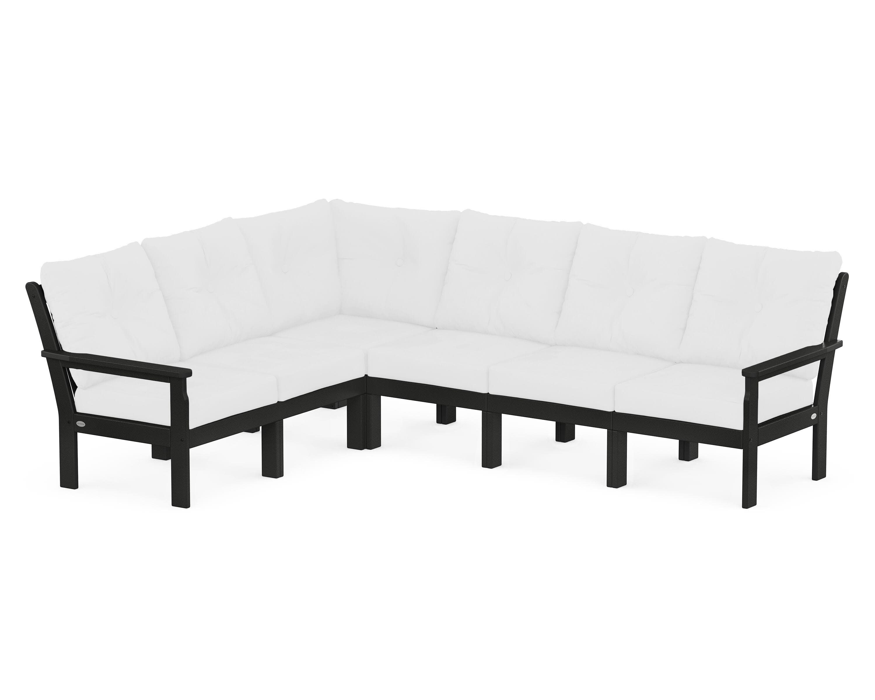 Vineyard 6-Piece Sectional in Black / Natural