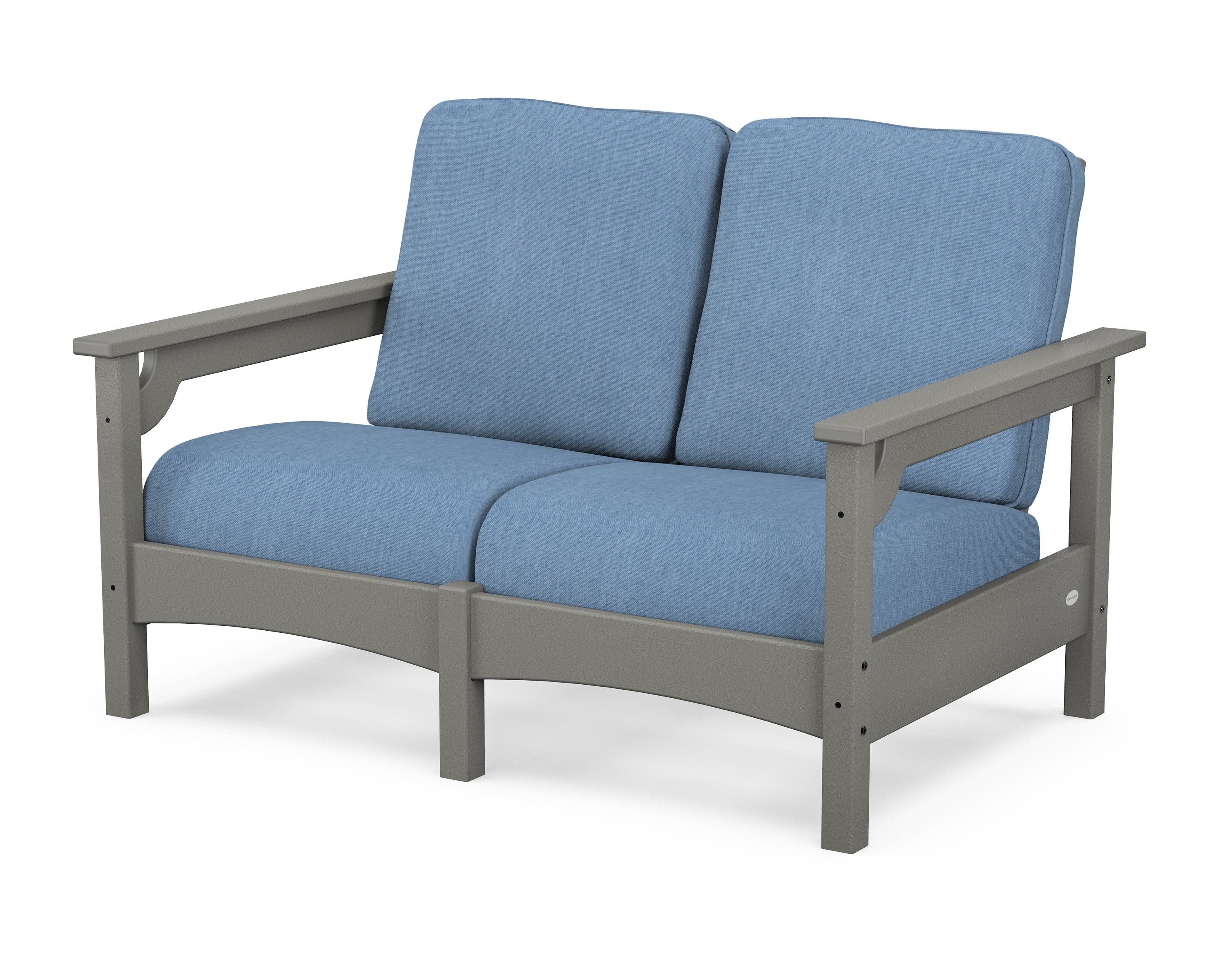 Club Loveseat in Slate Grey / Sky Blue