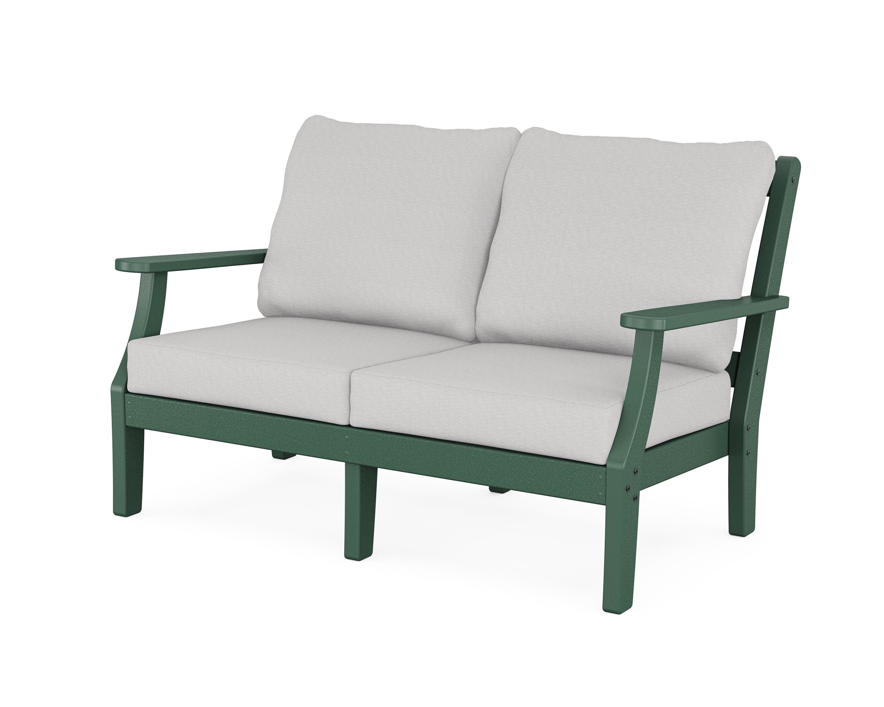 Chinoiserie Deep Seating Loveseat in Green / Diamond in the Rough