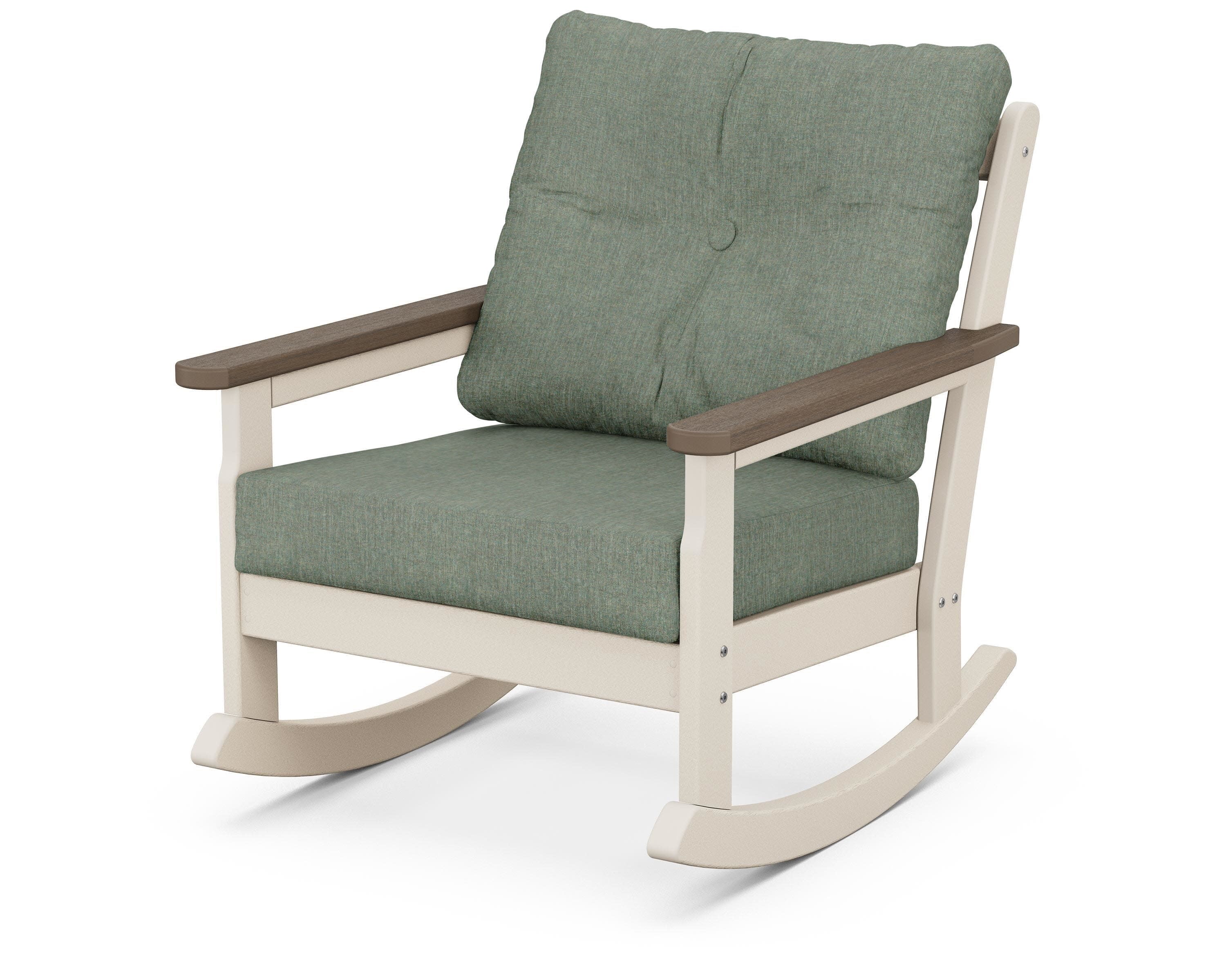 Vineyard Deep Seating Rocking Chair in Sand / Kona / Cast Sage