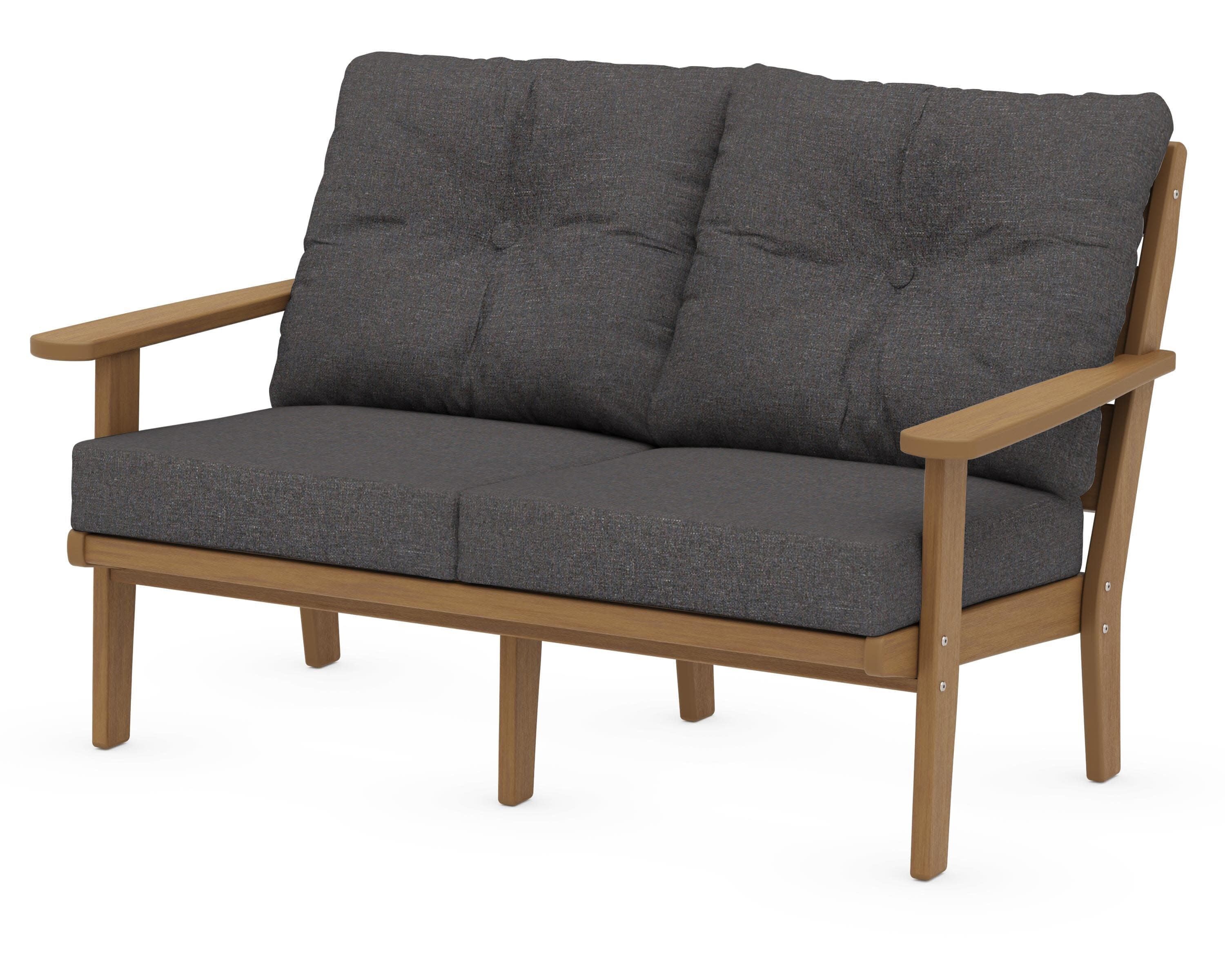 Lakeside Deep Seating Loveseat in Natural / Ash Charcoal