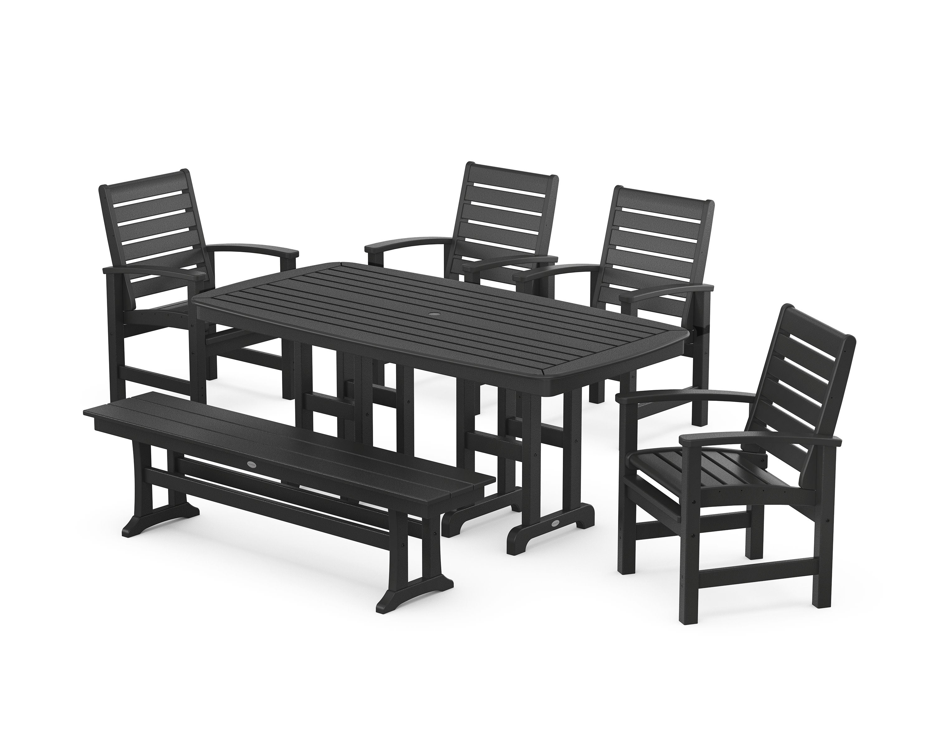 Signature 6-Piece Dining Set with Bench in Black