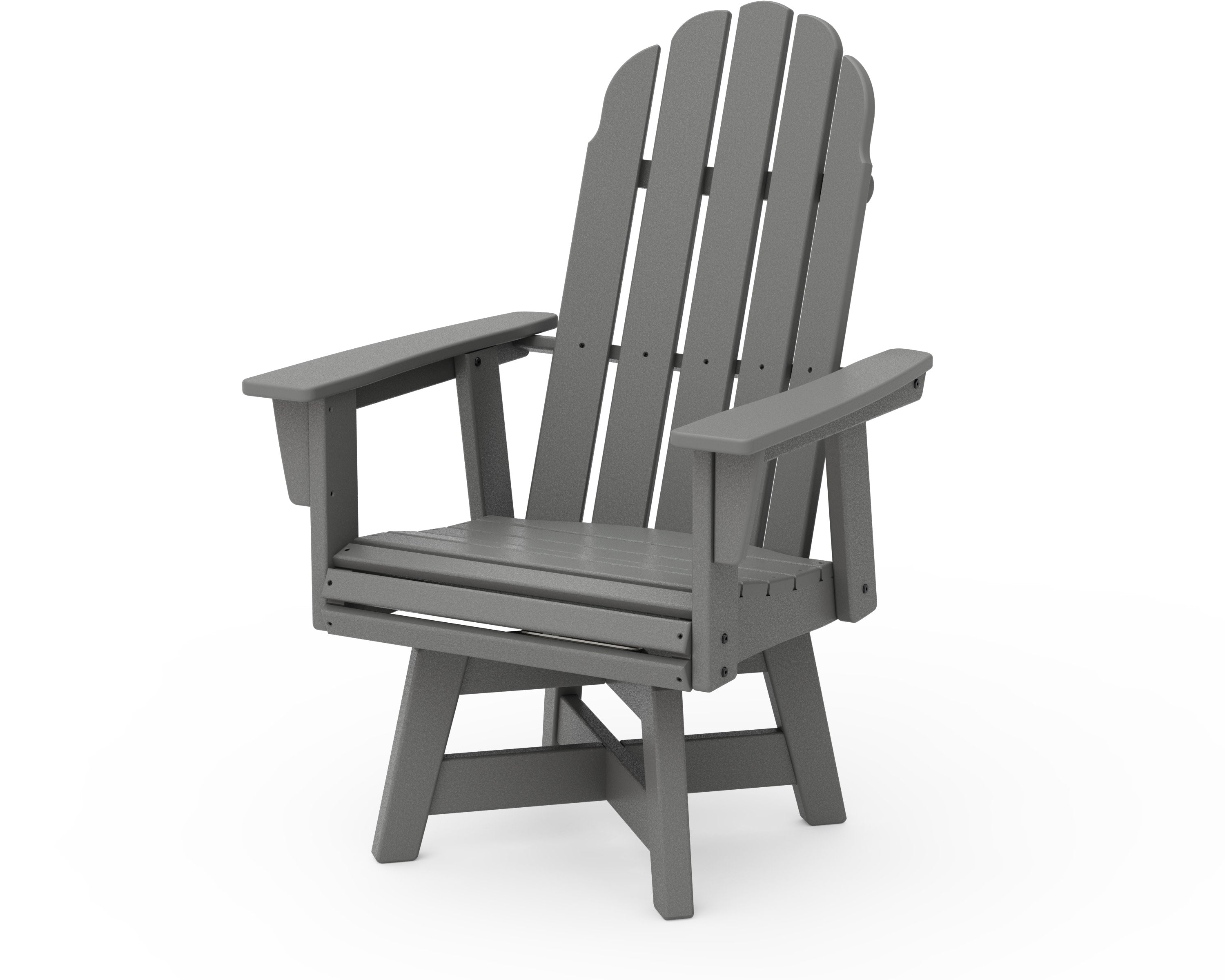 Vineyard Curveback Adirondack Swivel Dining Chair in Slate Grey