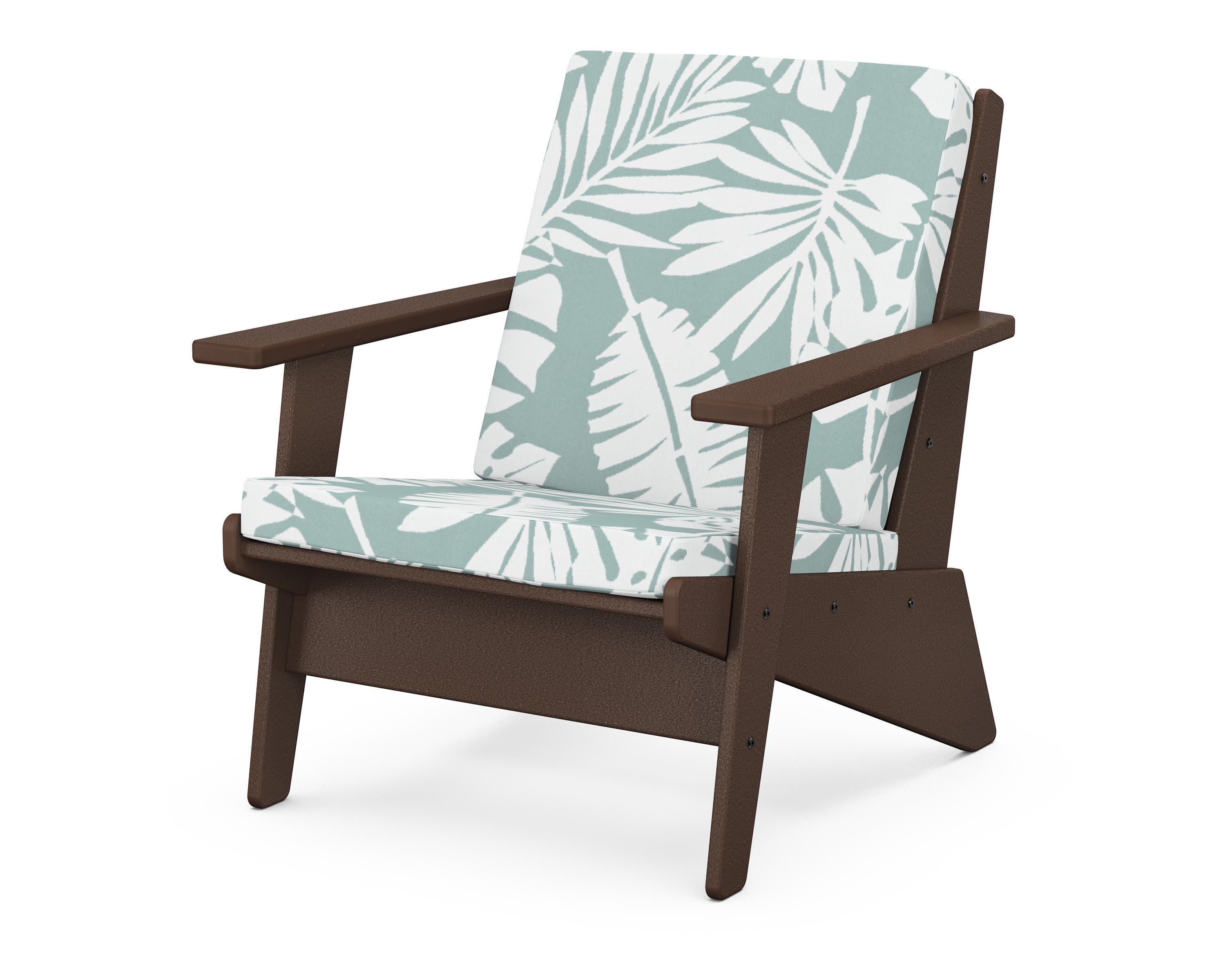 Riviera Modern Lounge Chair in Mahogany / Leaf Glacier Spa