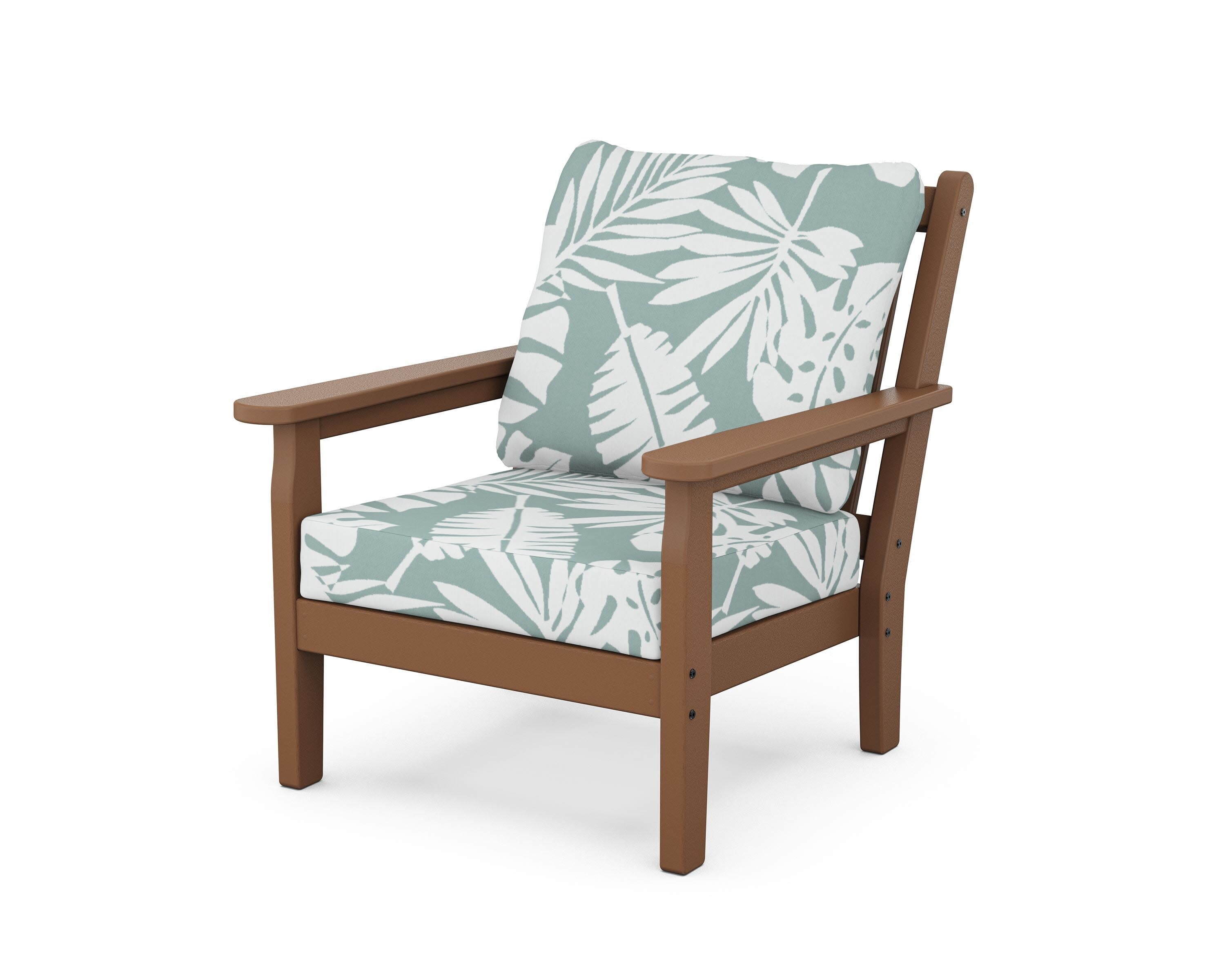 Chippendale Deep Seating Chair in Teak / Leaf Glacier Spa