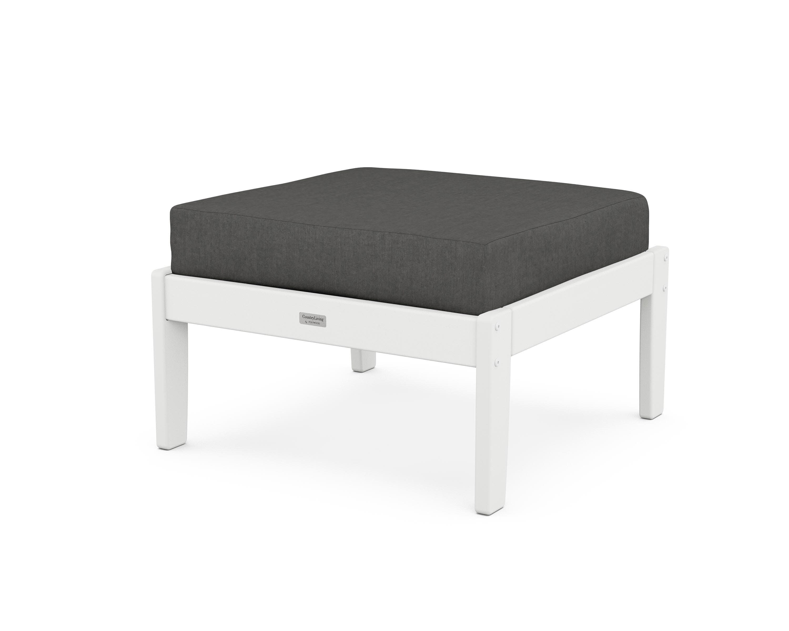 Cottage Deep Seating Ottoman in White / Spectrum Carbon
