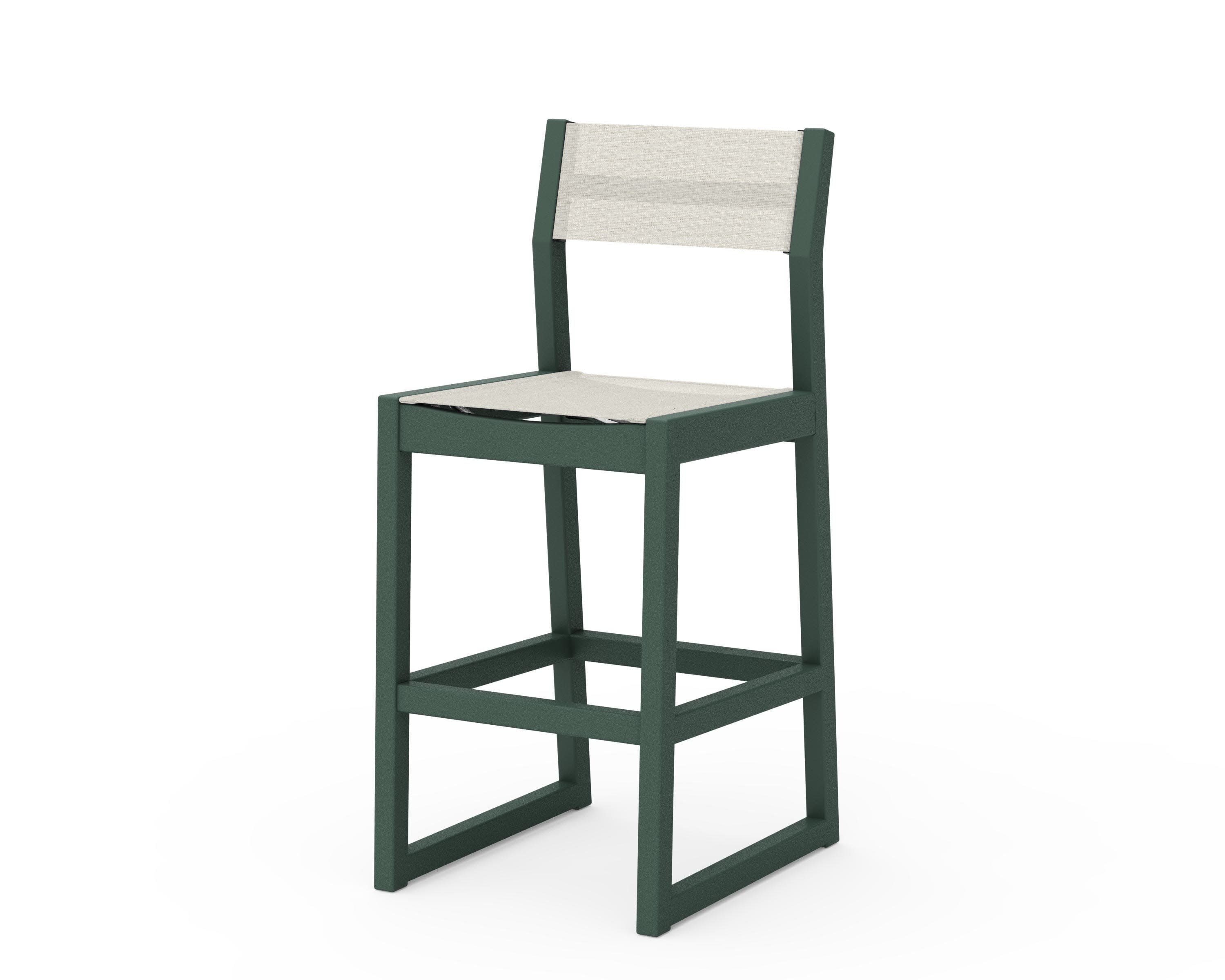 EDGE Sling Bar Side Chair in Green / Parchment Sling