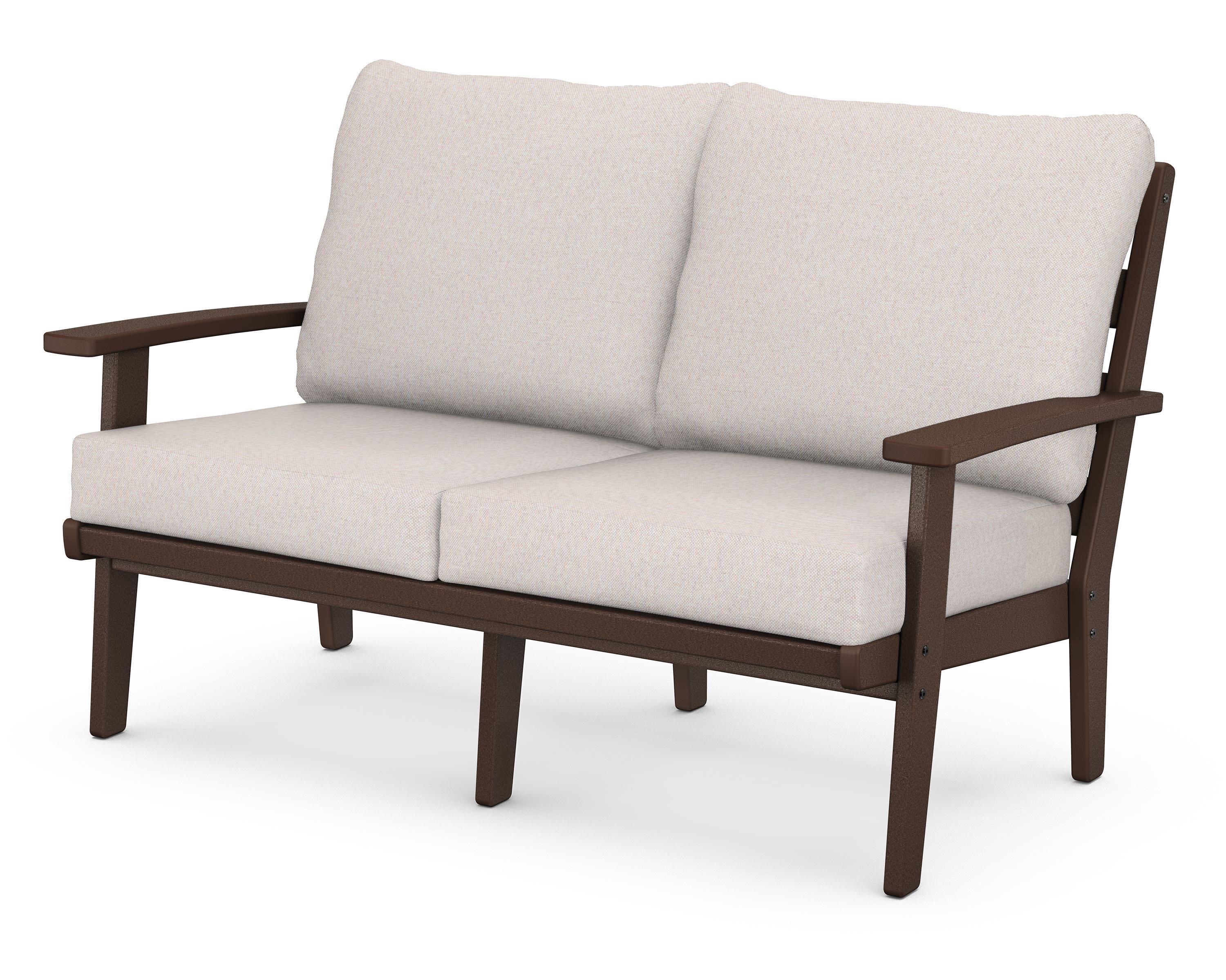 Grant Park Deep Seating Loveseat in Mahogany / Dune Burlap