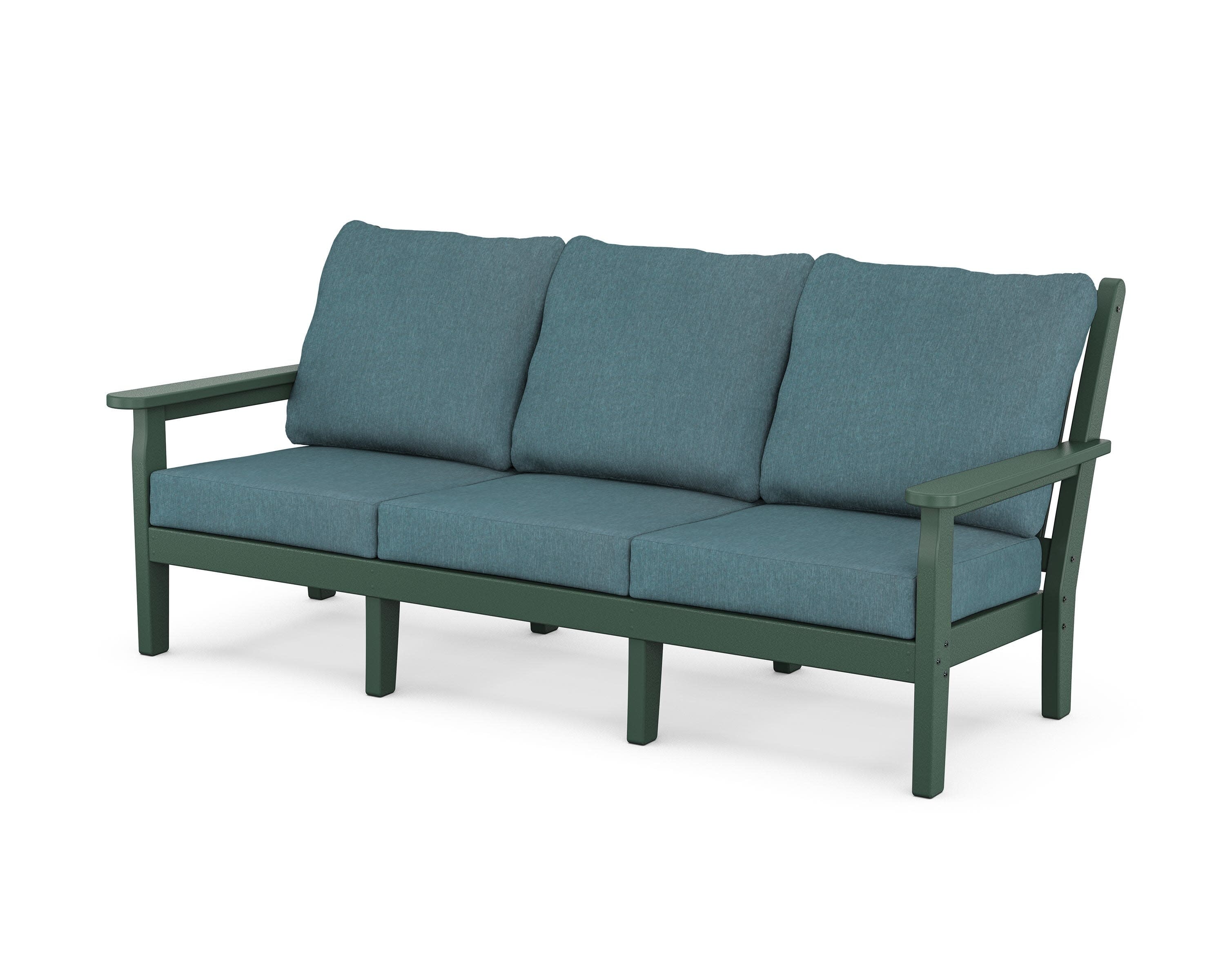 Chippendale Deep Seating Sofa in Green / Ocean Teal