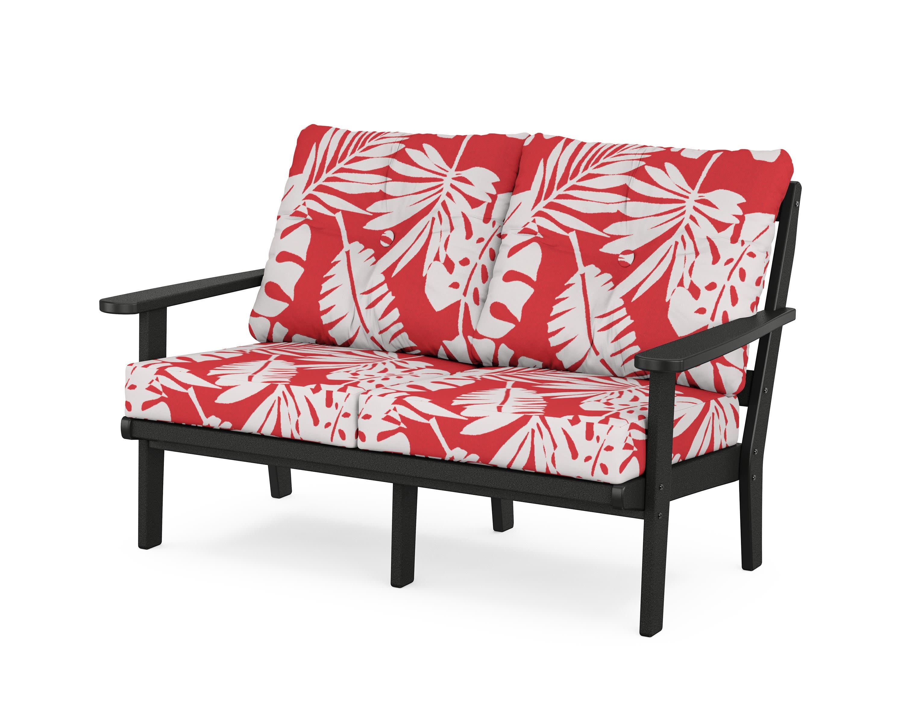 Mission Deep SeatingLoveseat in Black / Leaf Crimson